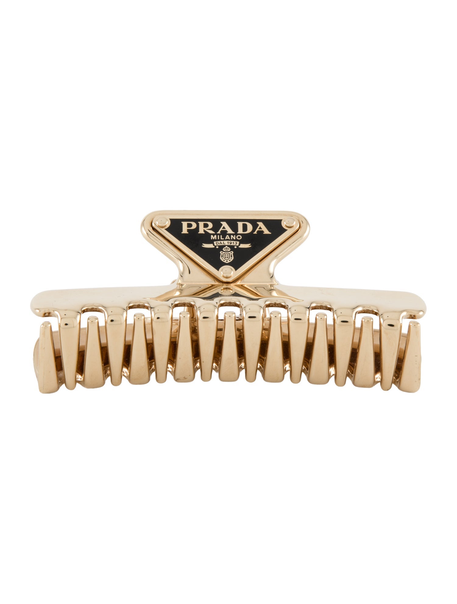 Prada Gold Logo Hair Clip