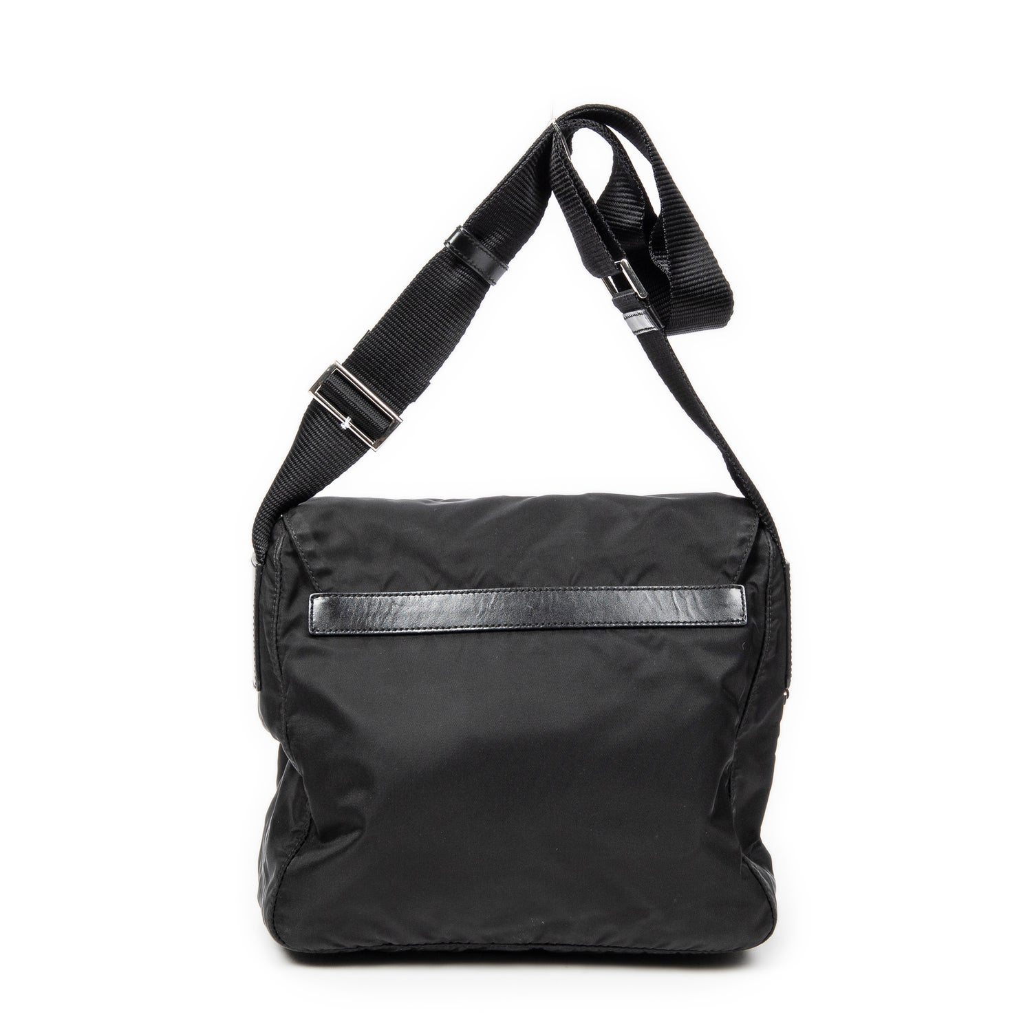 Prada Canvas Buckle Flap Crossbody