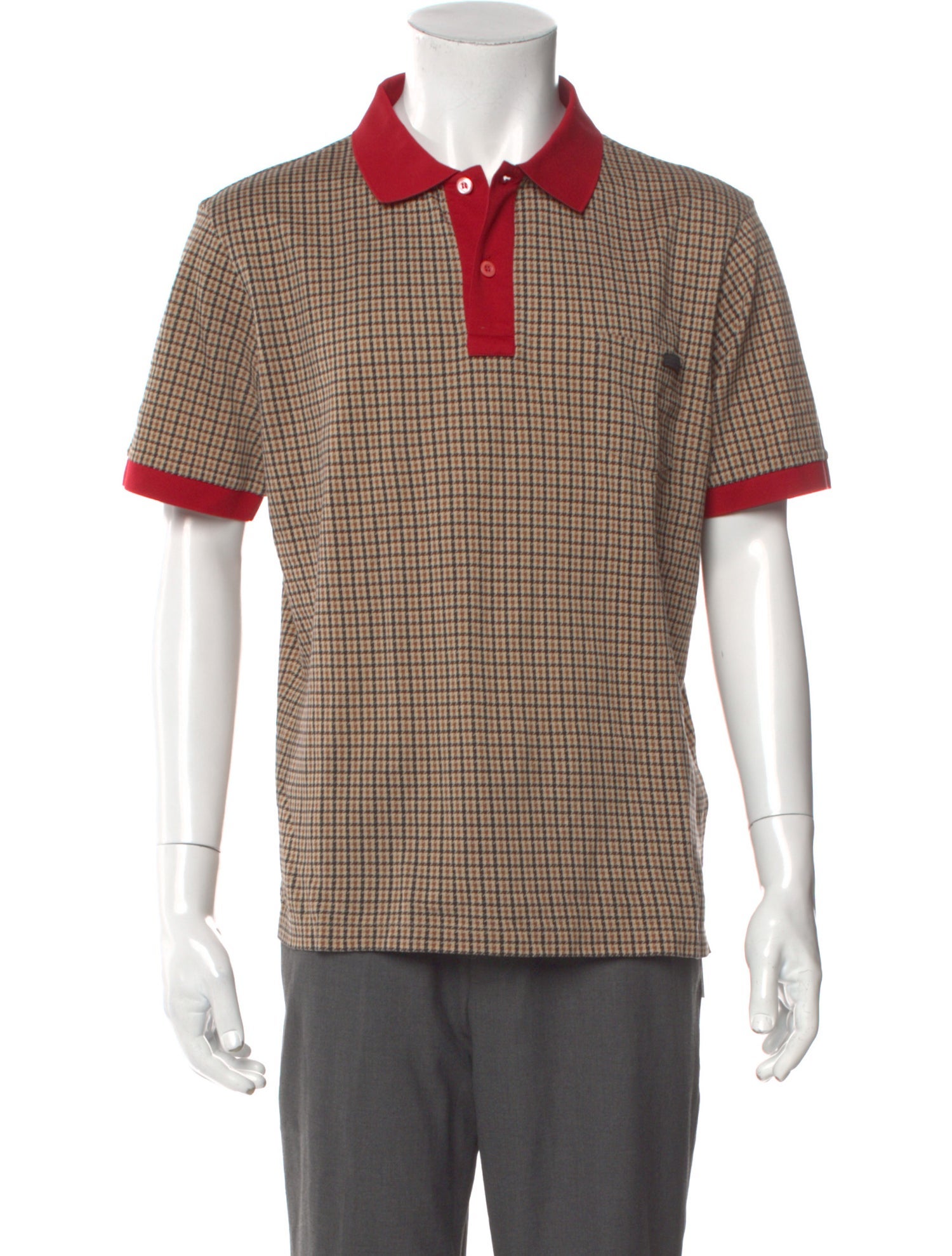 Prada 2013 Plaid Print Polo Shirt w/ Tags