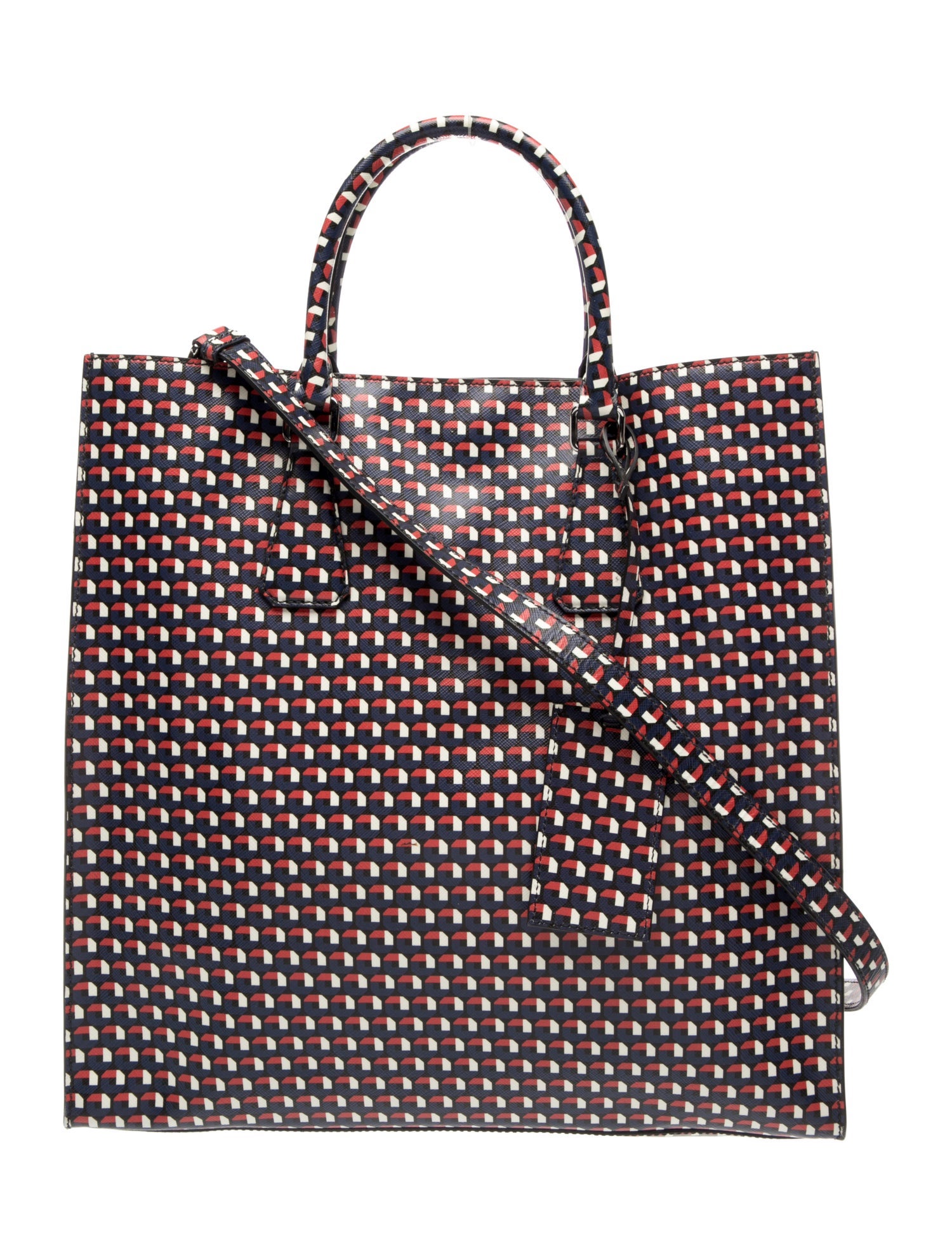 Prada Enameled Metal Triangle Tote