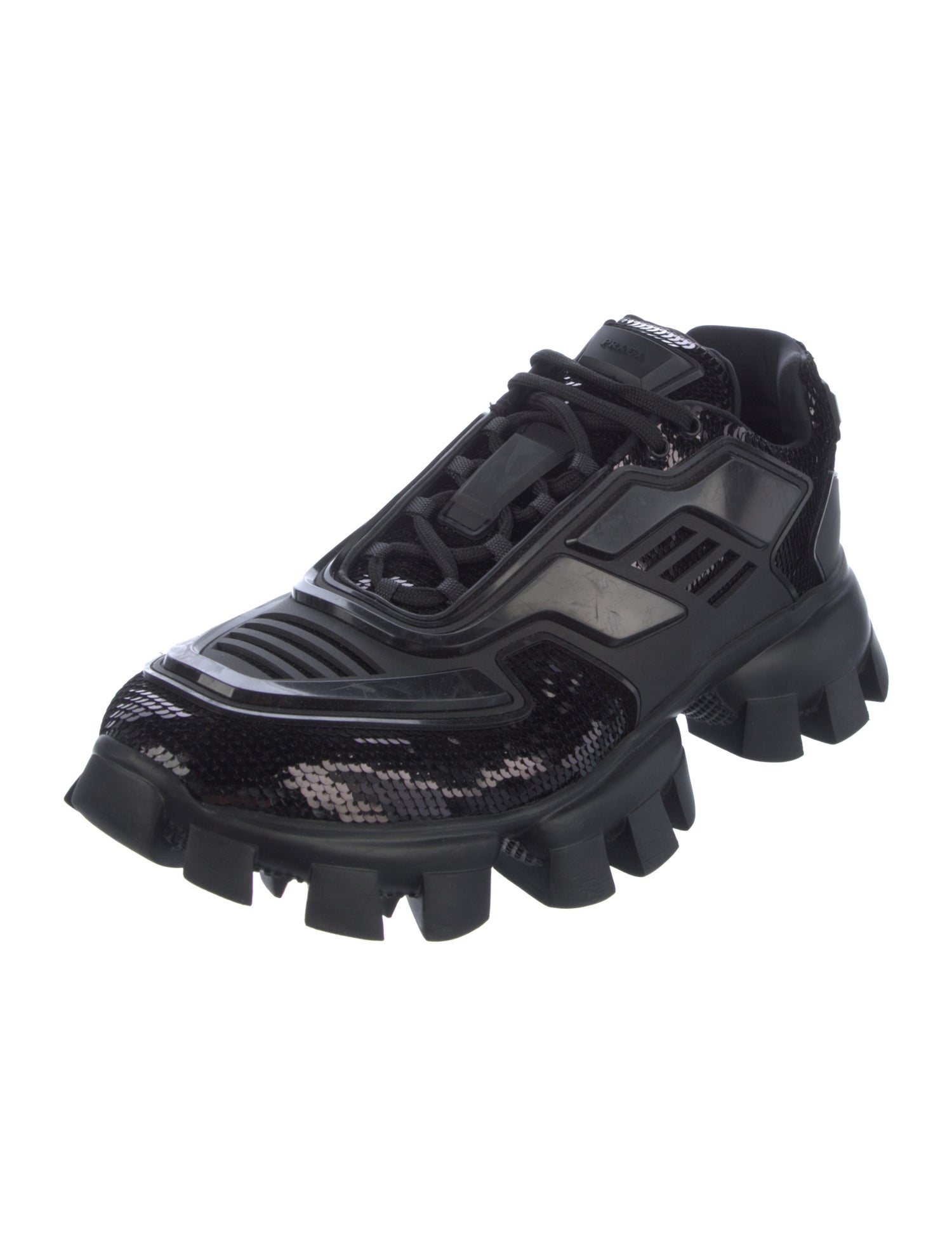 Prada Rubber Sequin Embellishments Chunky Sneakers