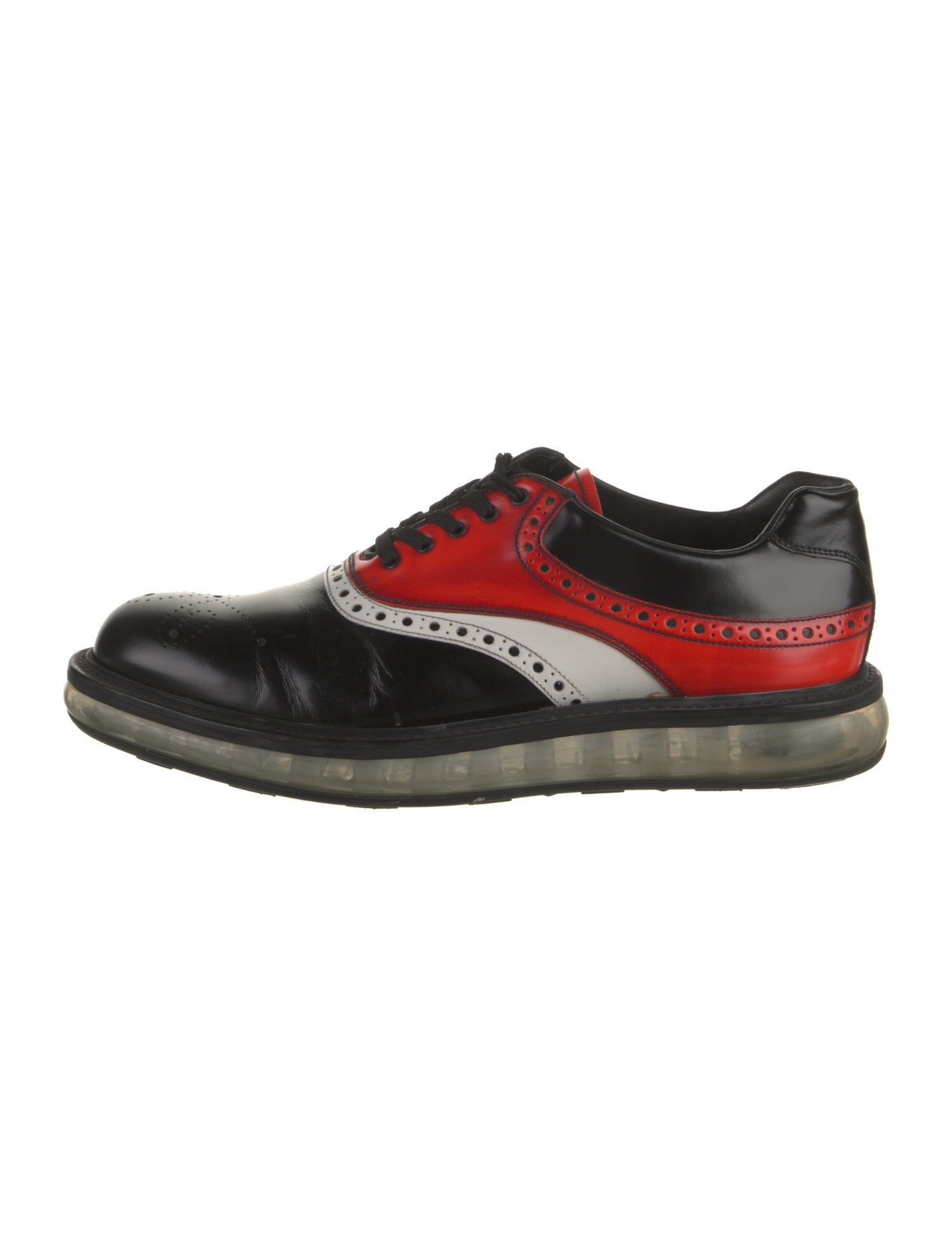 Prada Leather Colorblock Pattern Brogues