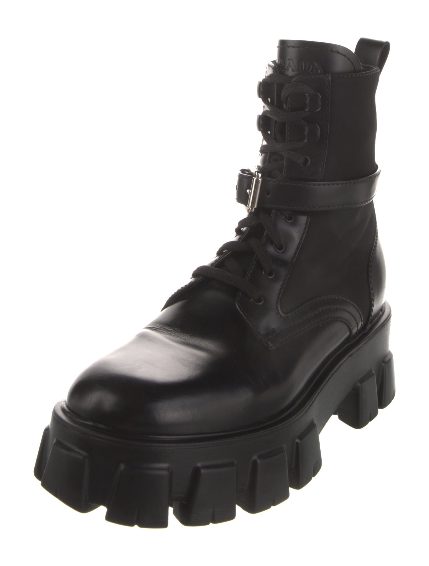 Prada Leather Combat Boots