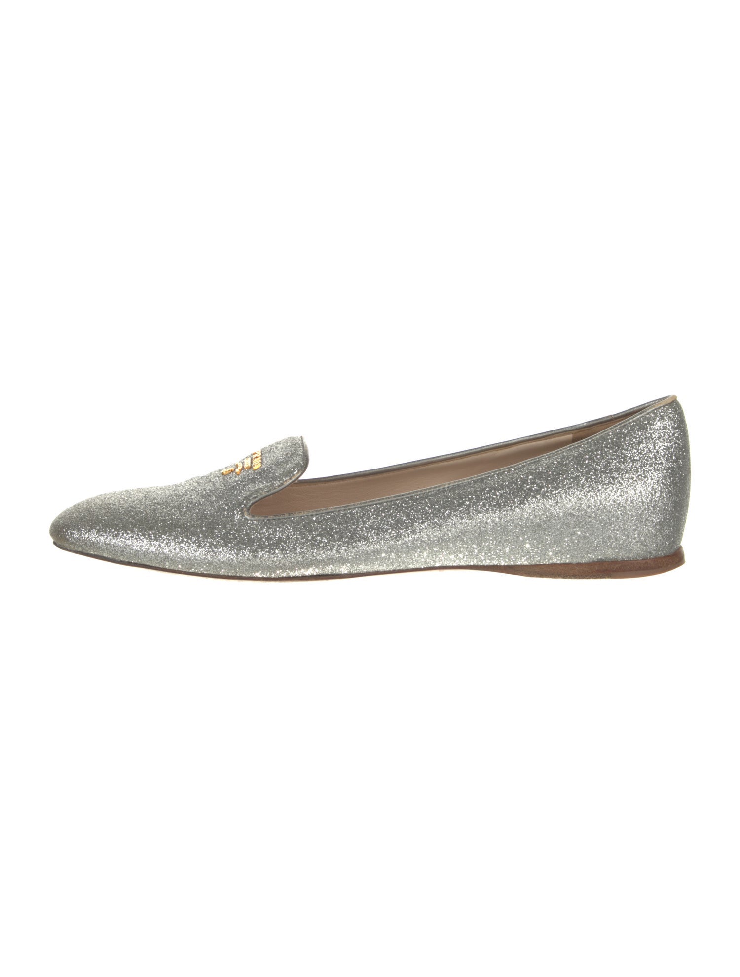 Prada Glitter Glitter Accents Loafers
