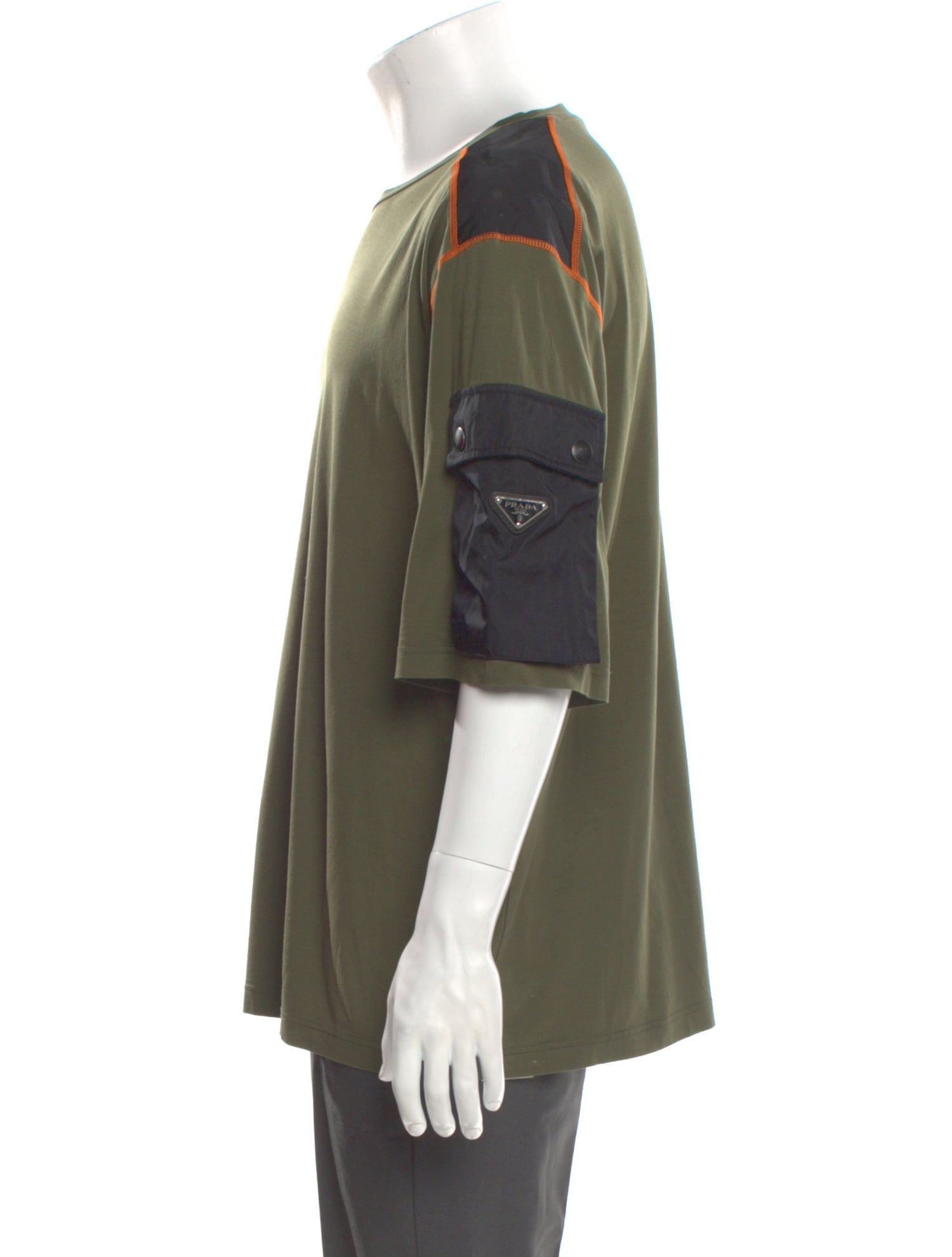 Prada 2021 Enameled Metal Triangle T-Shirt