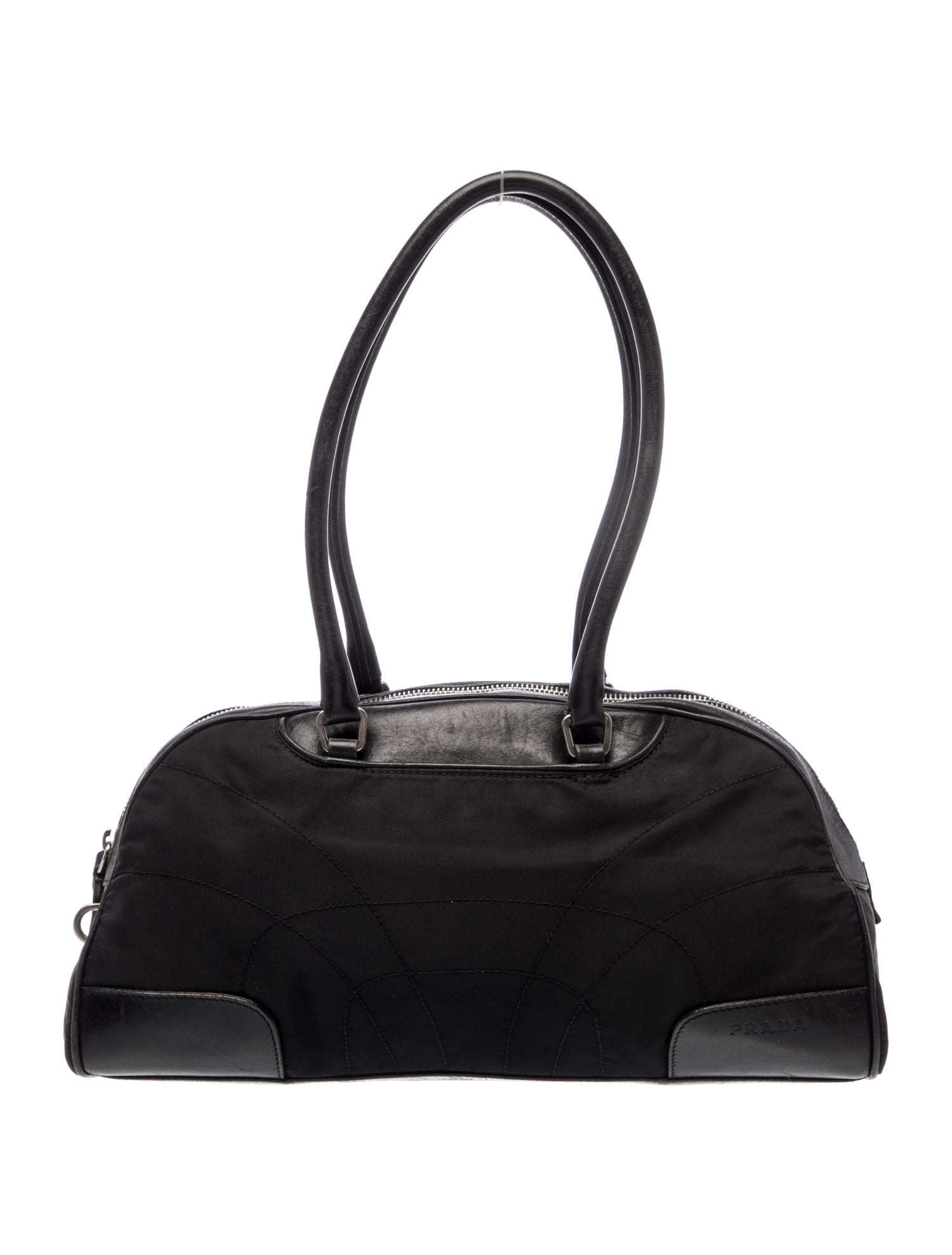 Prada Enameled Metal Triangle Shoulder Bag