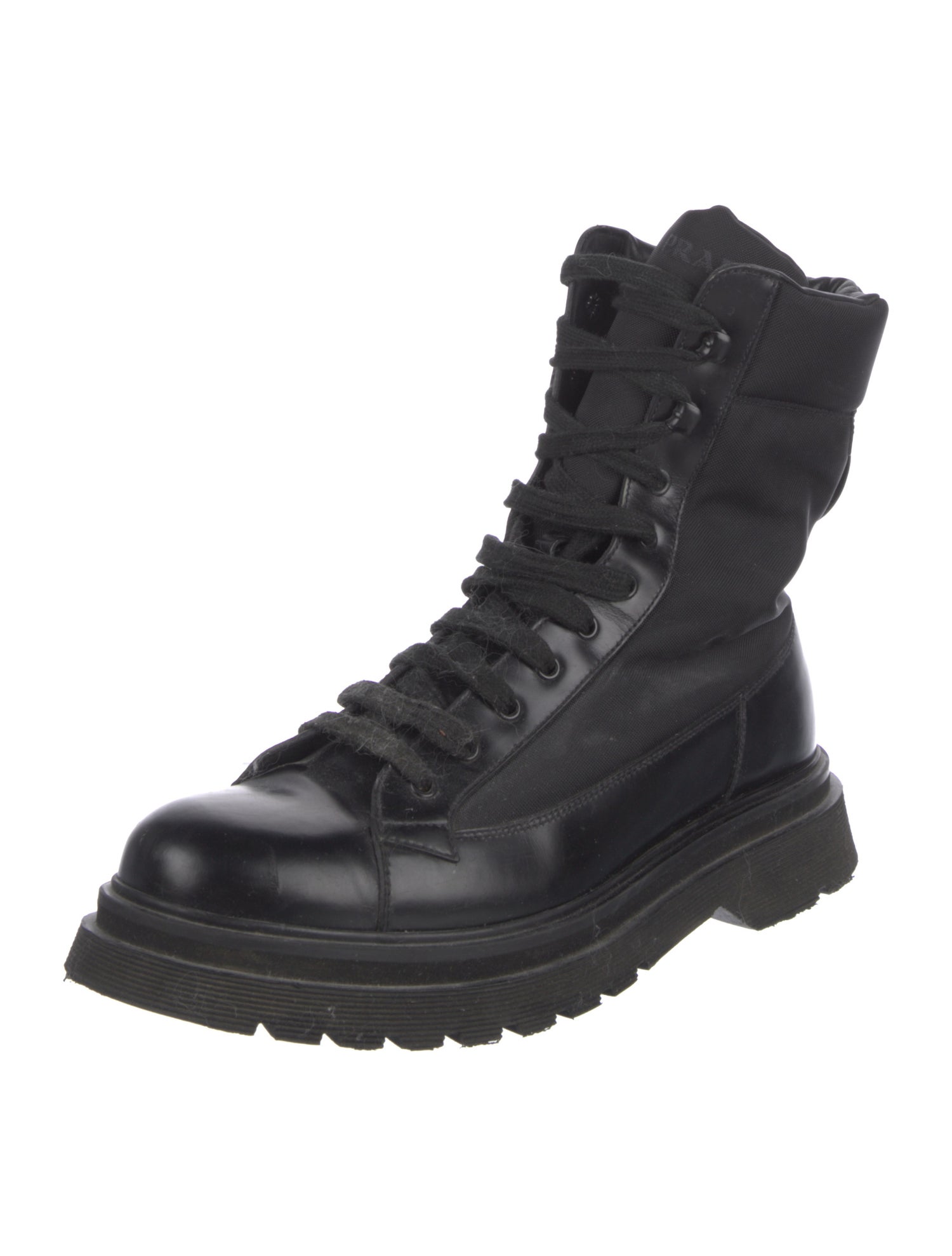Prada Leather Combat Boots
