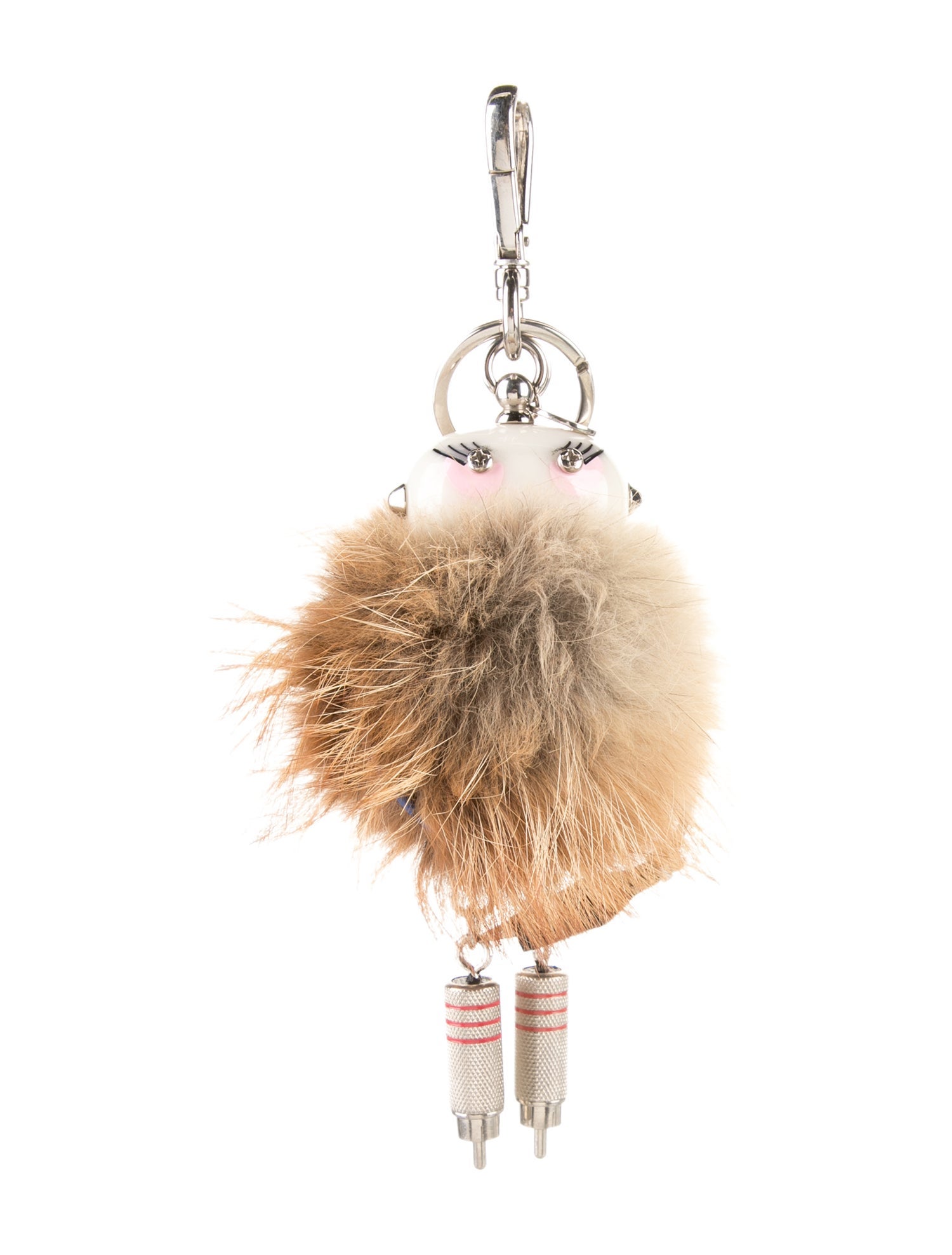 Prada Fox Fur Millie Robot Keychain