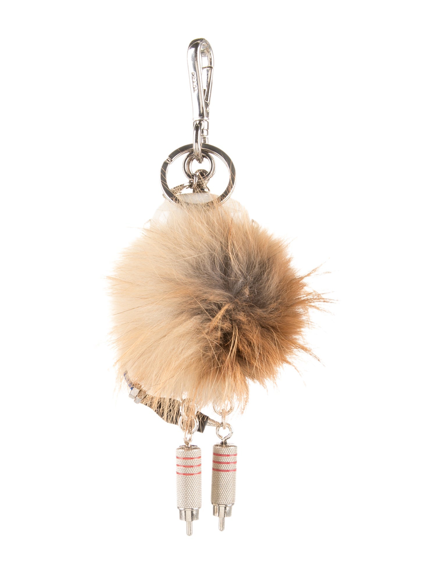 Prada Fox Fur Millie Robot Keychain