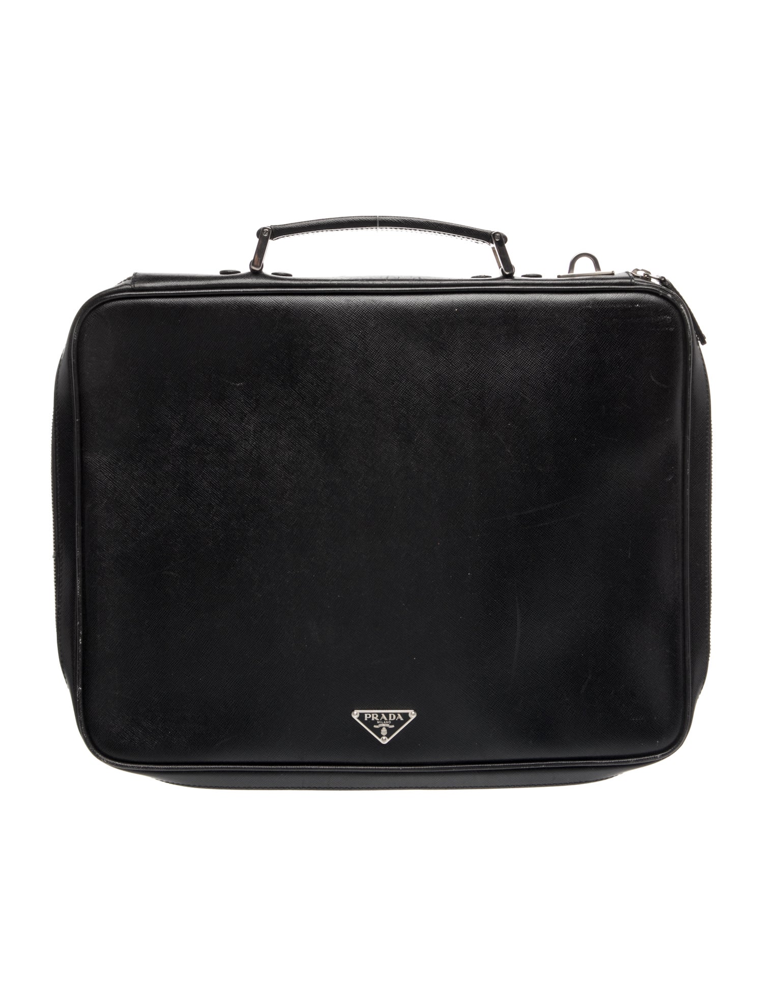 Prada Enameled Metal Triangle Briefcase