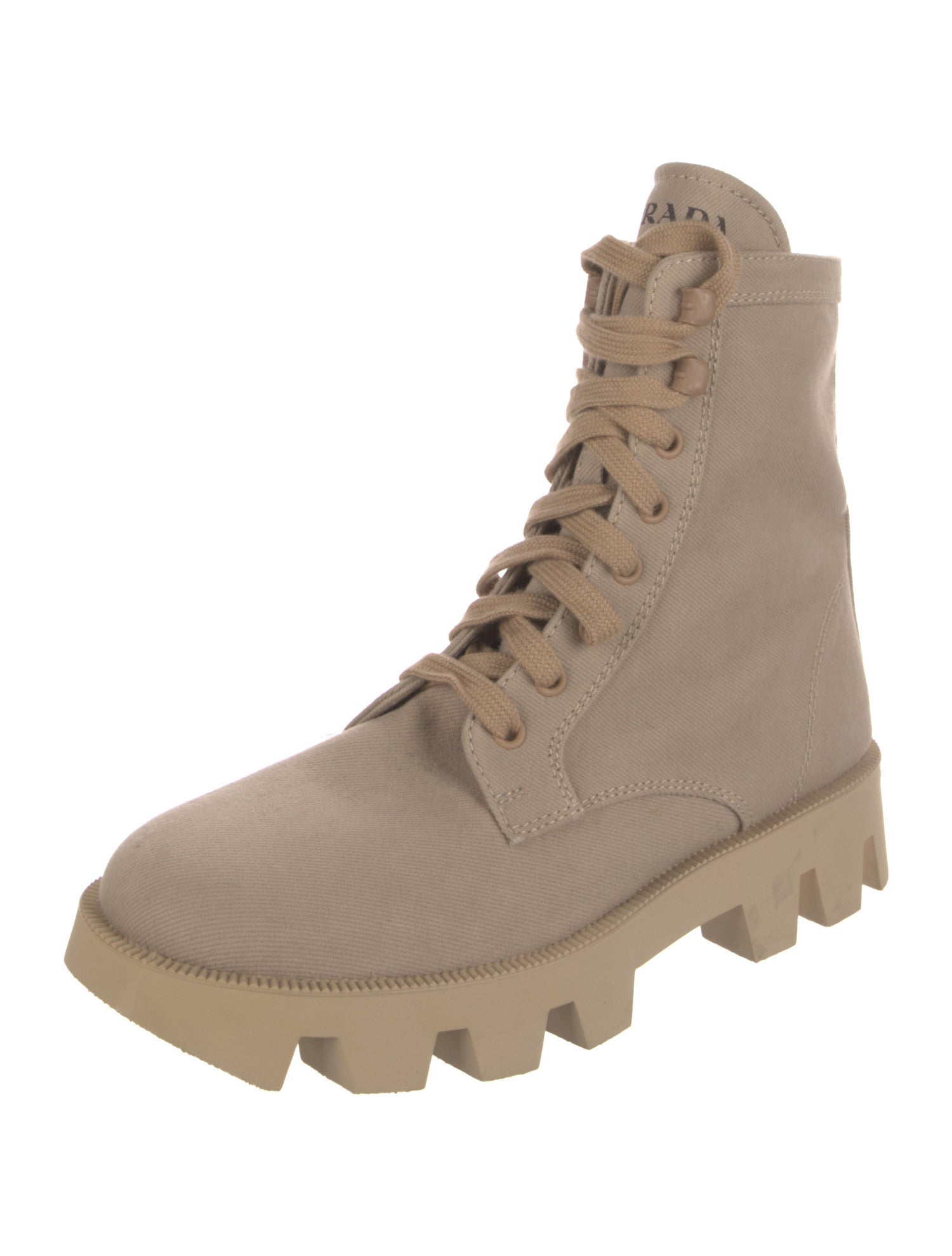 Prada Canvas Combat Boots