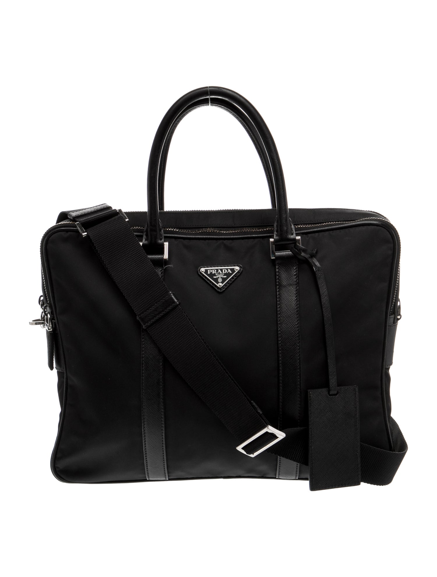 Prada Enameled Metal Triangle Briefcase