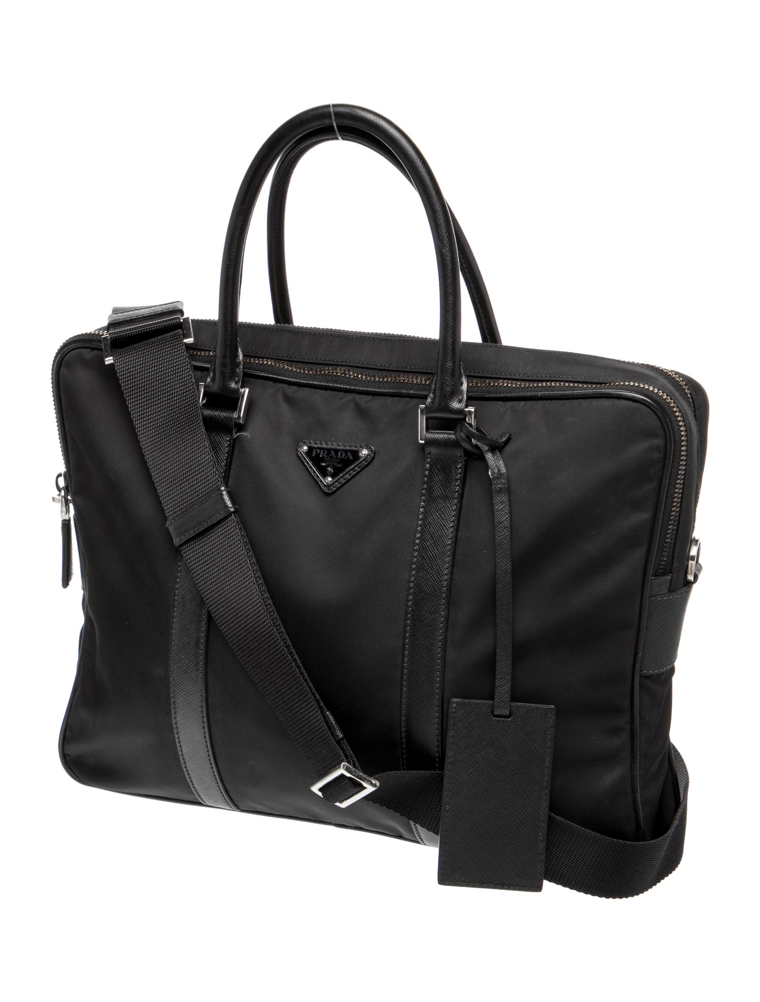 Prada Enameled Metal Triangle Briefcase