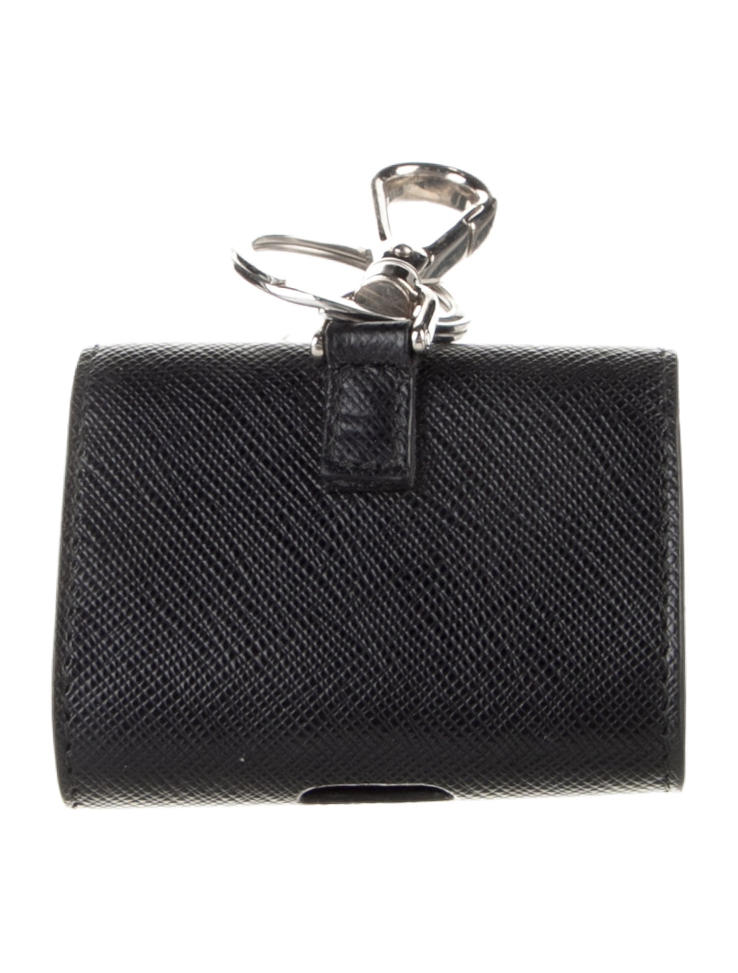 Prada leather coin pouch keychain