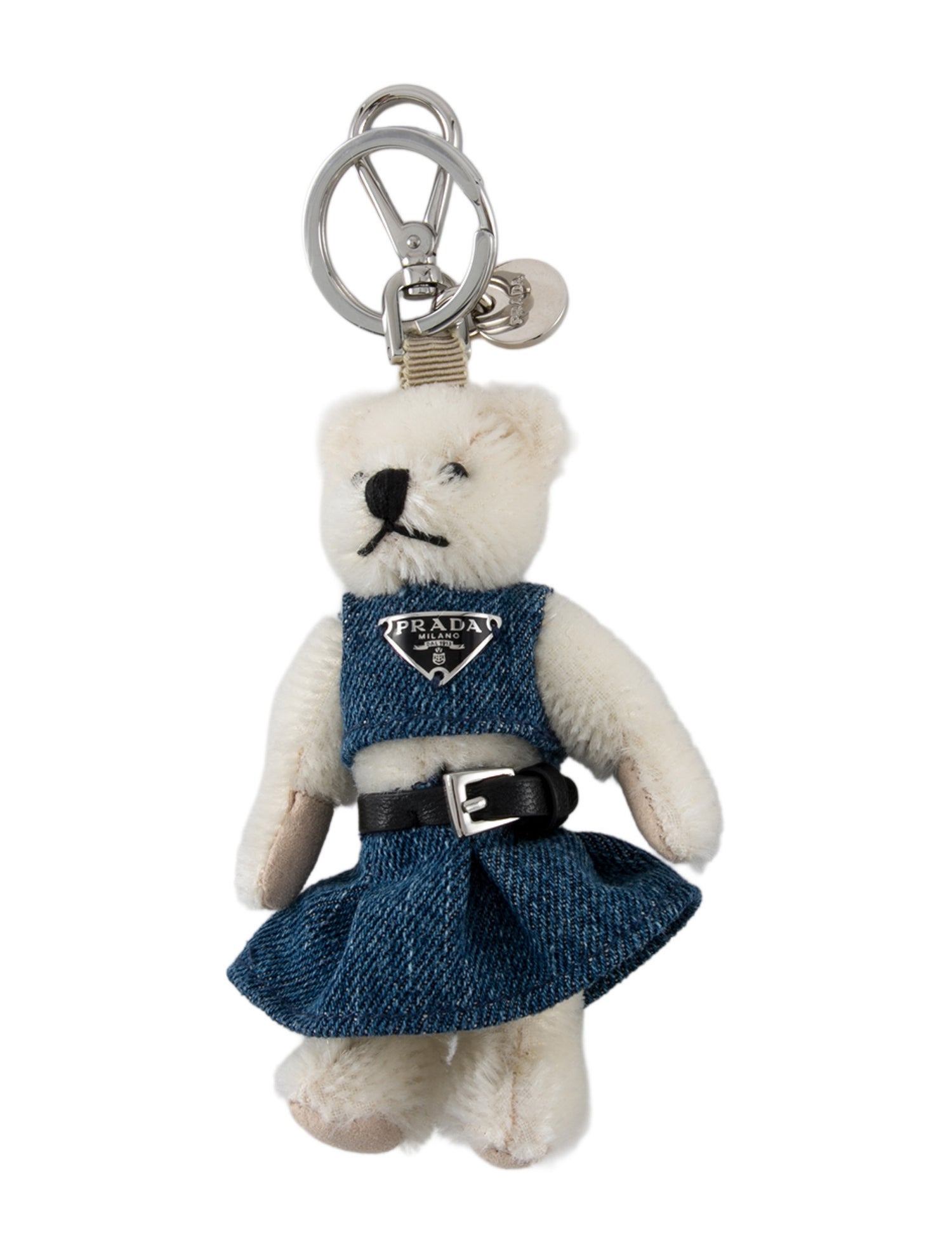 Prada Pattern Print Bear Keychain