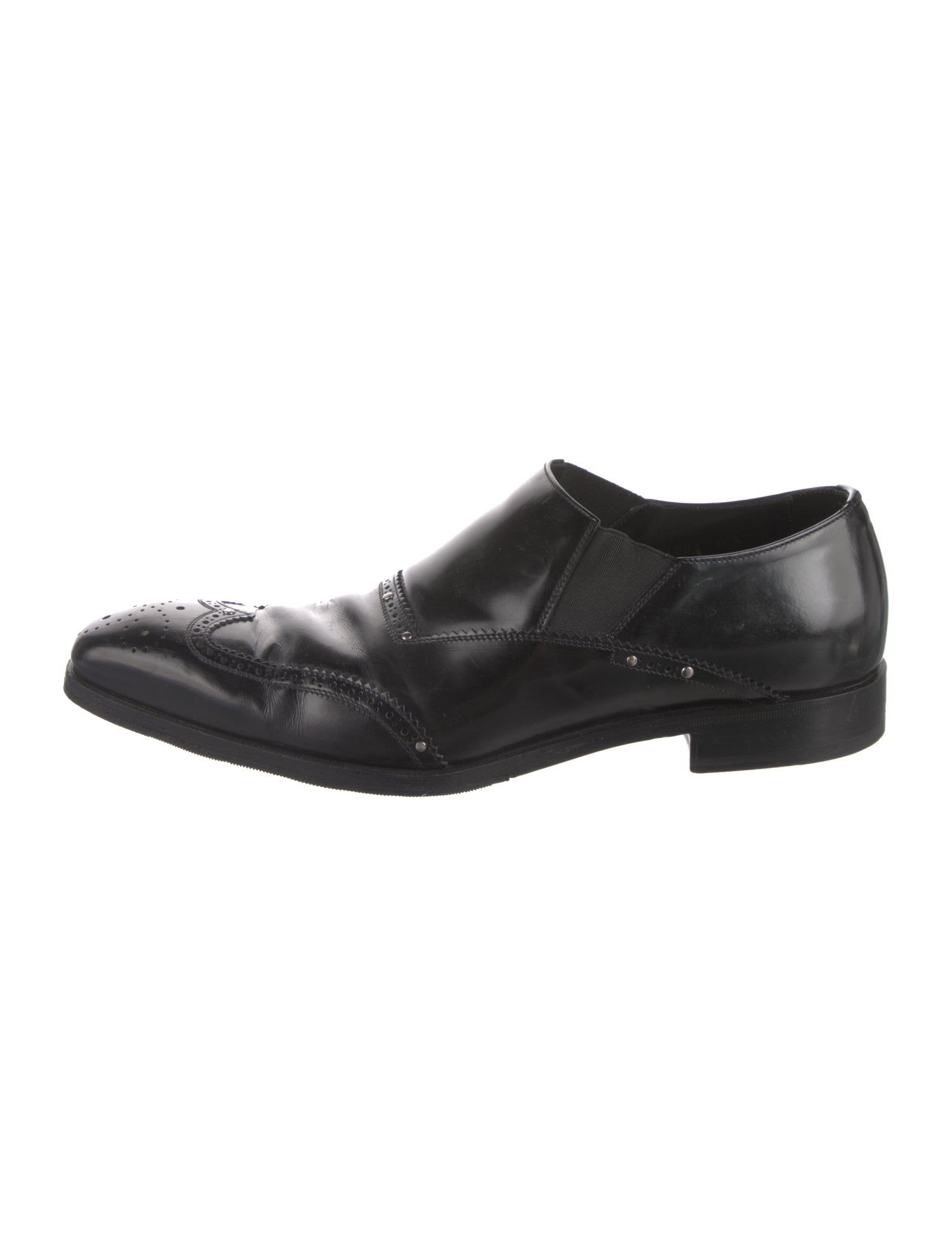 Prada Leather Studded Accents Oxfords