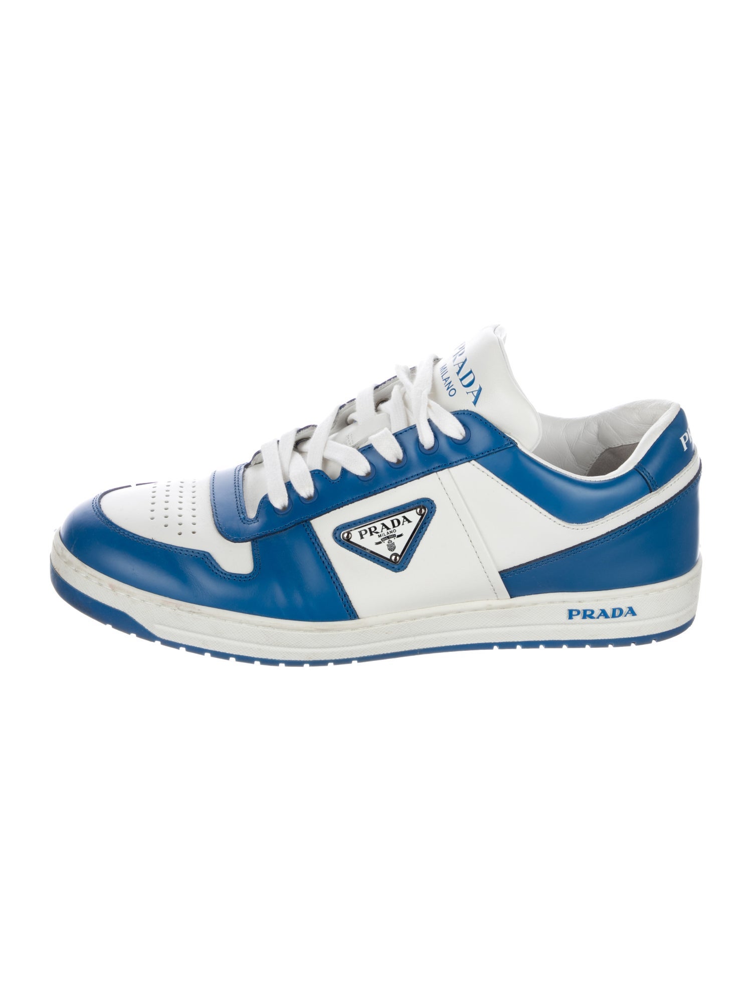 Prada Leather Colorblock Pattern Sneakers