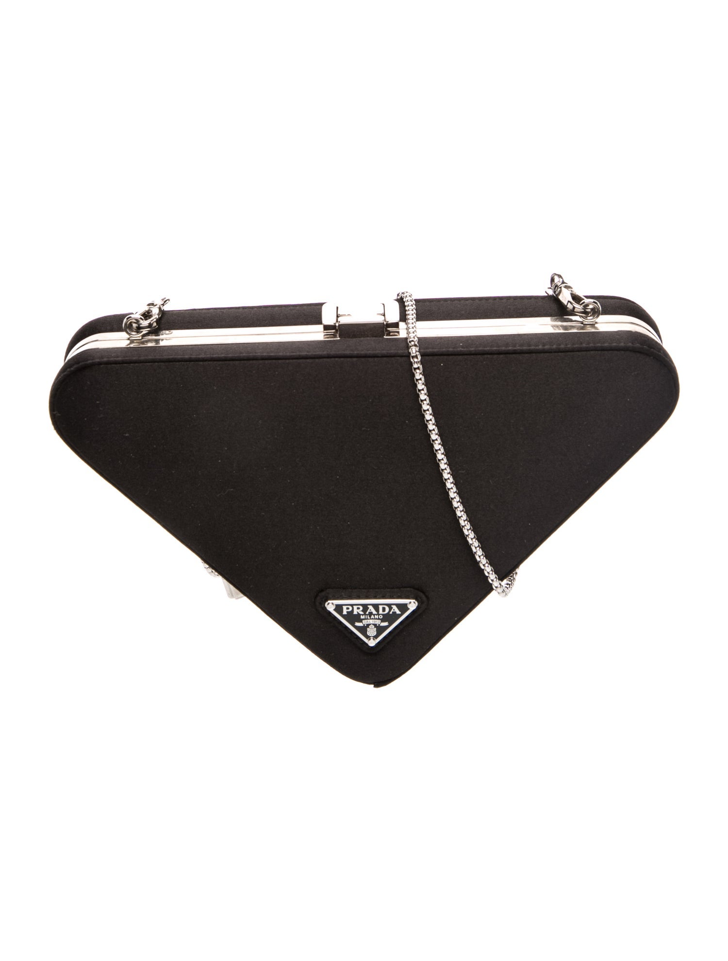 Prada Enameled Metal Triangle Triangle