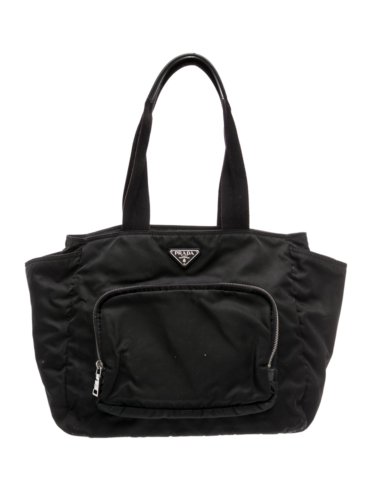 Prada Tessuto Enameled Metal Triangle Diaper Bag