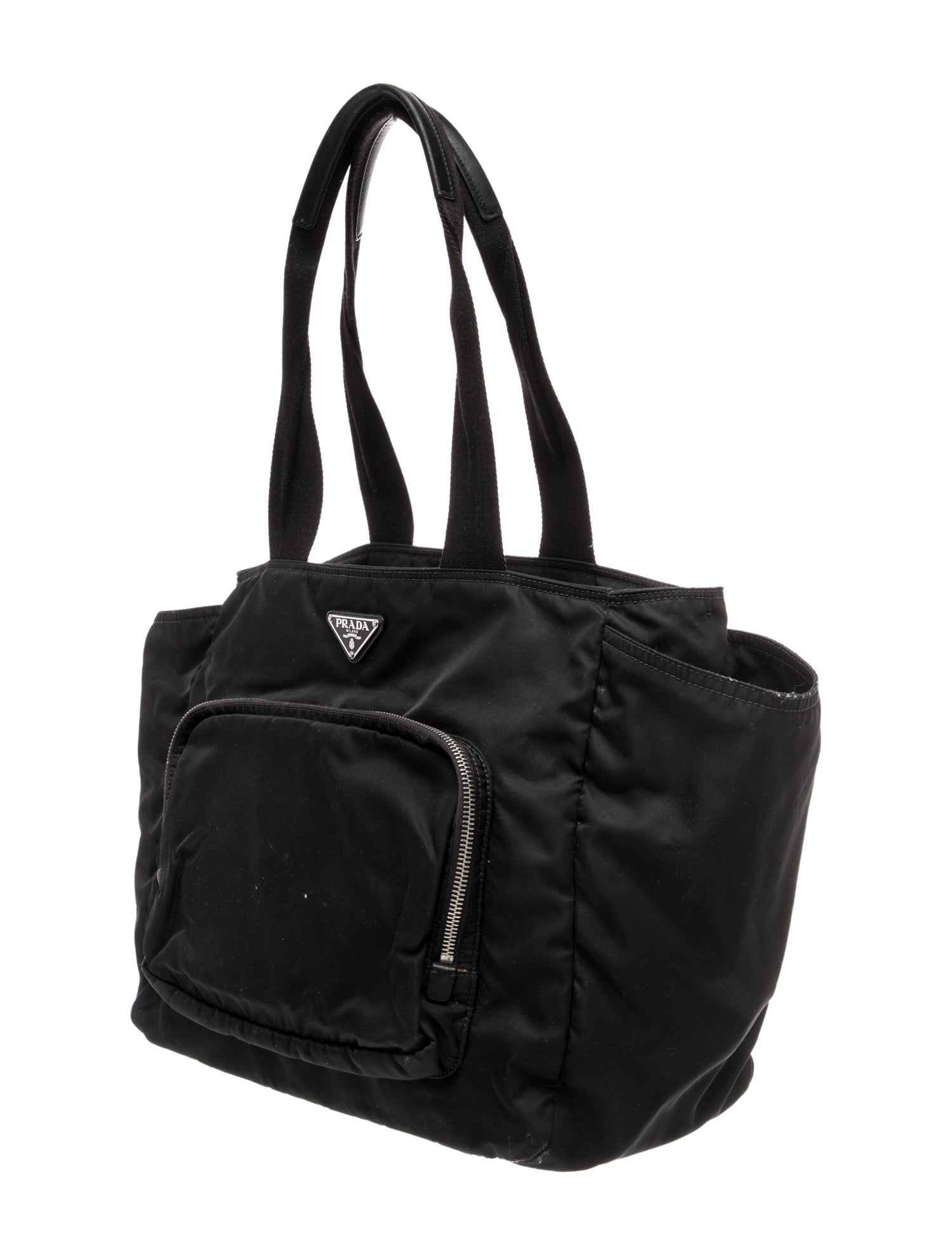 Prada Tessuto Enameled Metal Triangle Diaper Bag