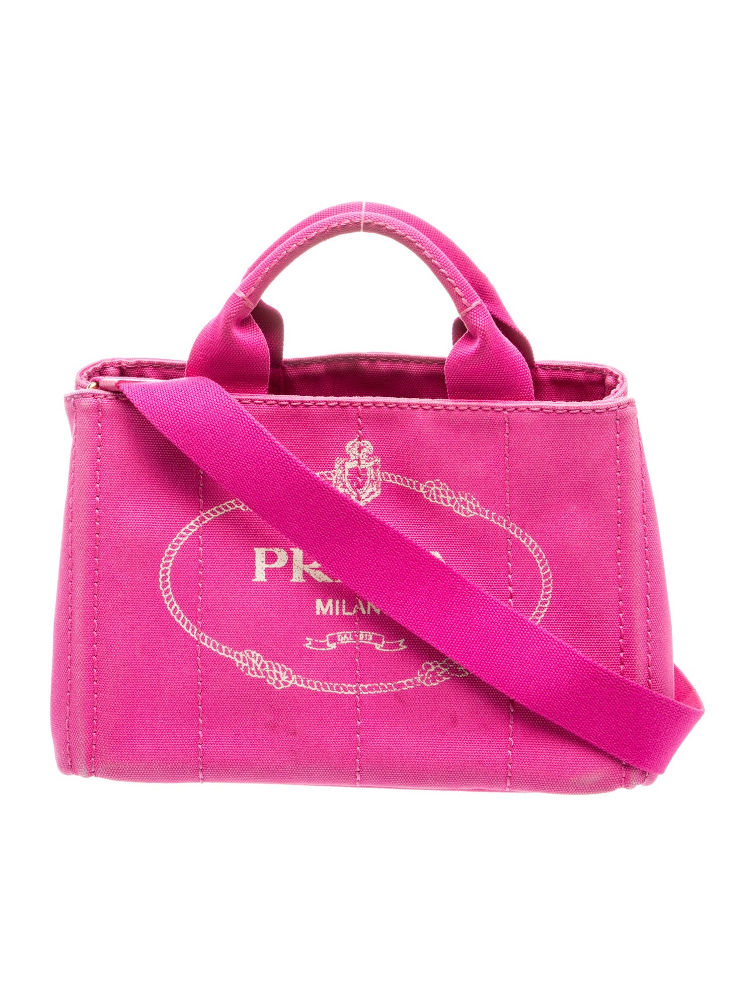 Prada Enameled Metal Triangle Canapa