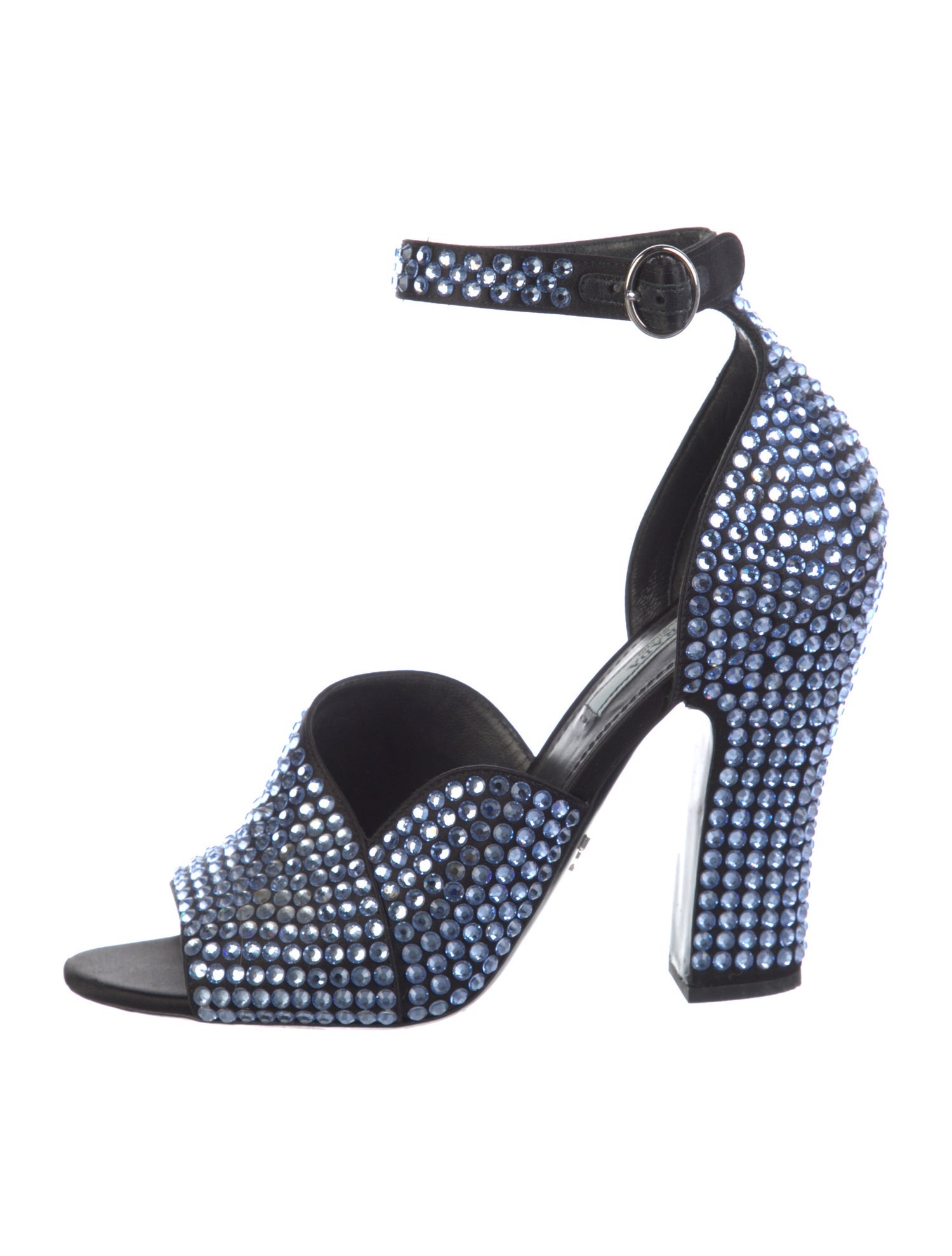 Prada Leather Crystal Embellishments D'Orsay Pumps