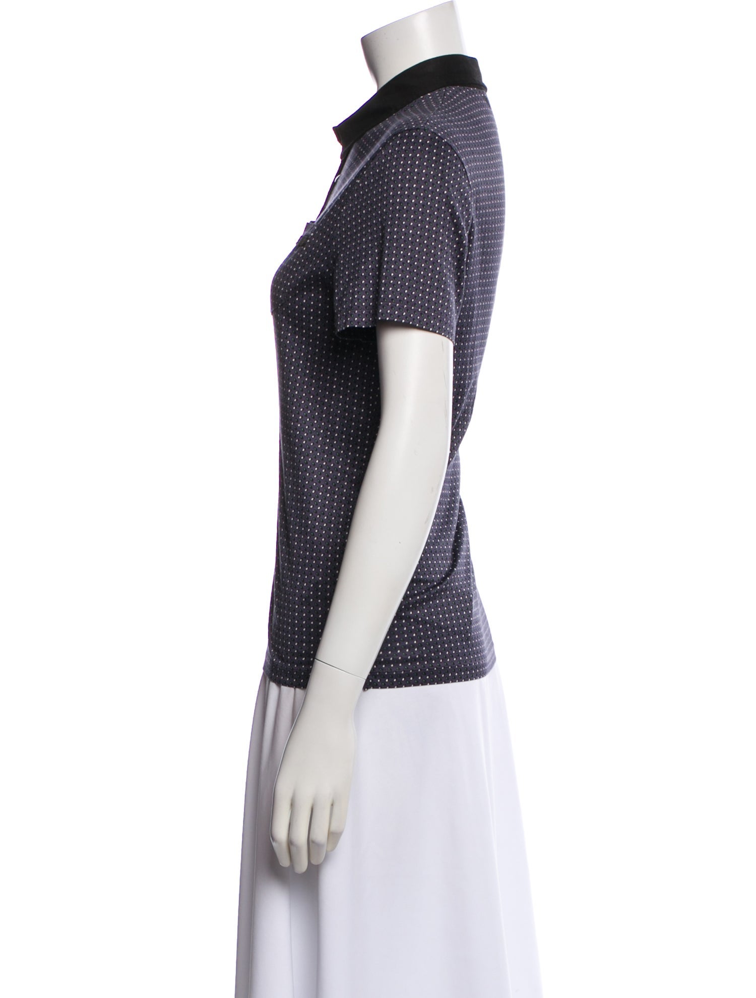 Prada Late 2000's - Early 2010's Polka Dot Print Polo Shirt