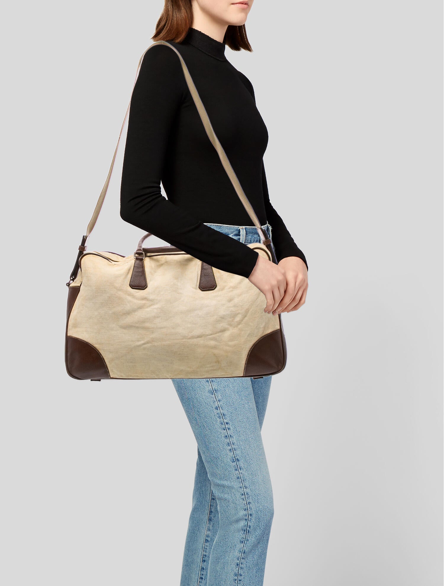 Prada Men's Canvas Canapa Duffle