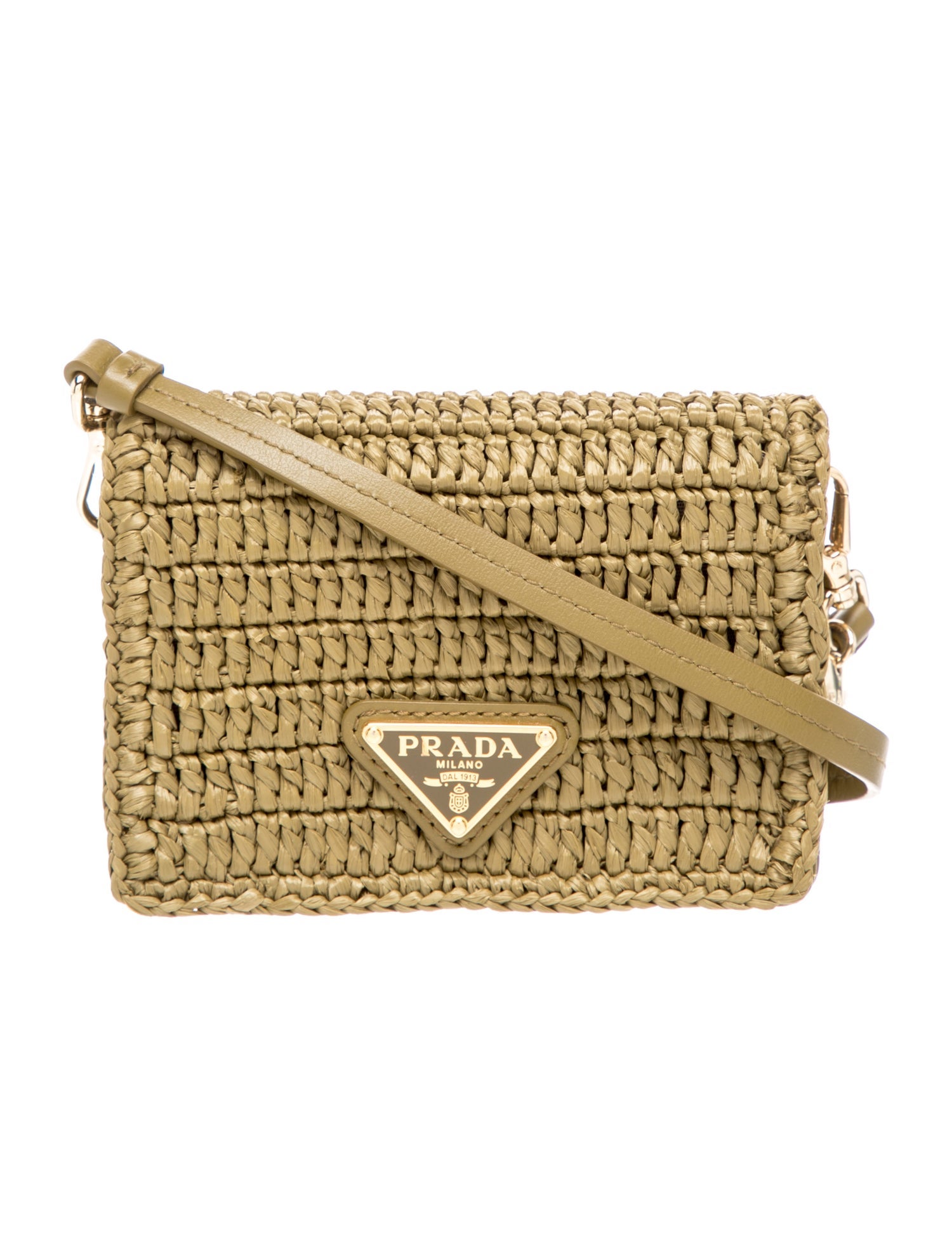 Prada Enameled Metal Triangle Crossbody Bag Mini