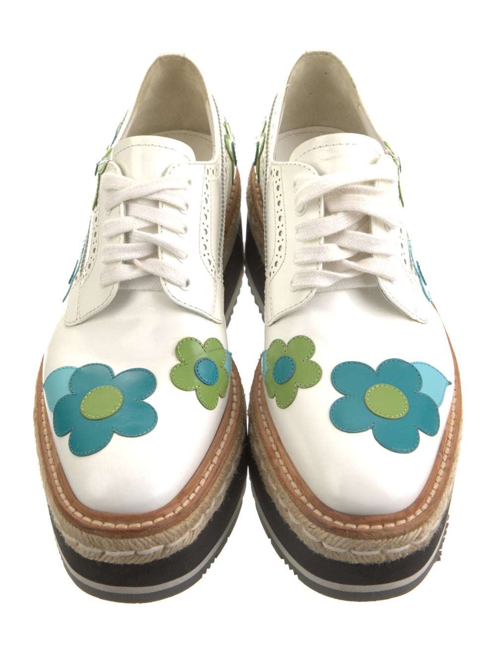 Prada Leather Patterned Oxfords - image 3