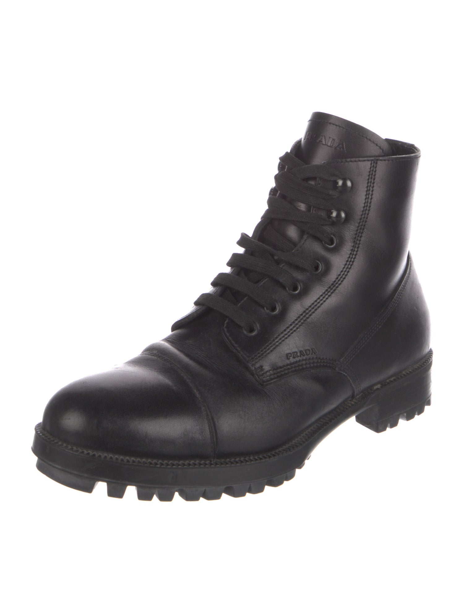 Prada Leather Combat Boots