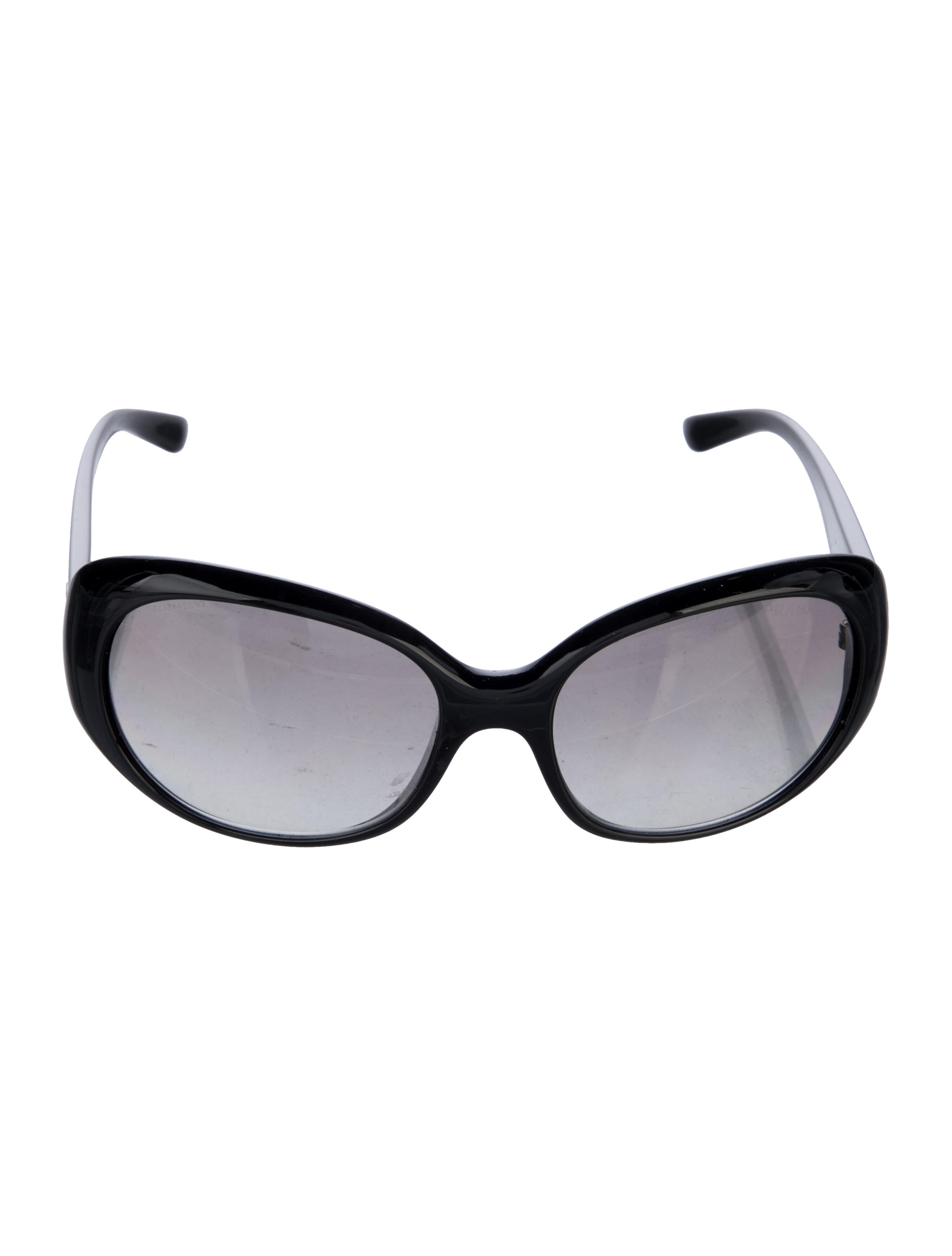 Prada Enameled Metal Triangle Round Sunglasses