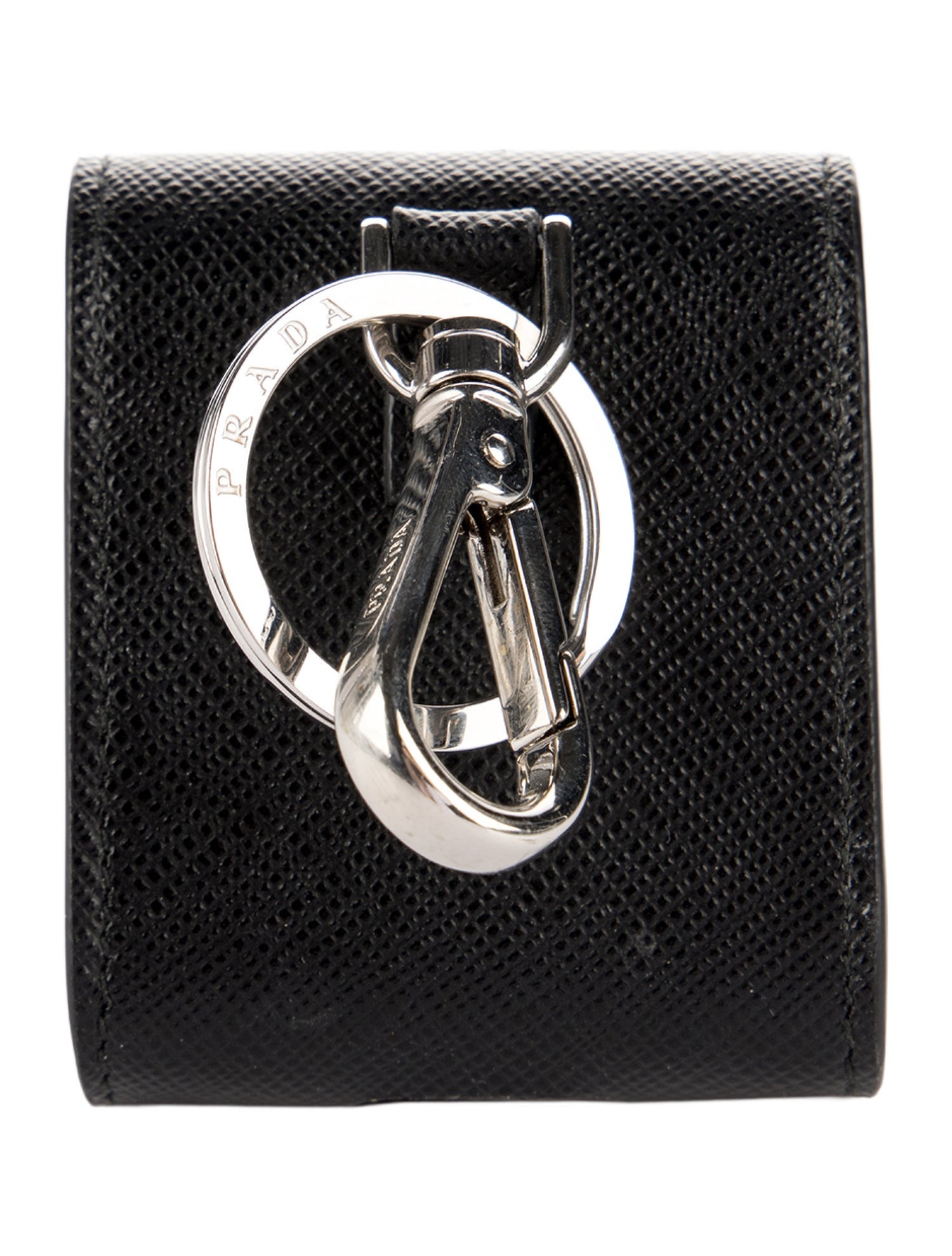 Prada Leather Airpod Case Keychain