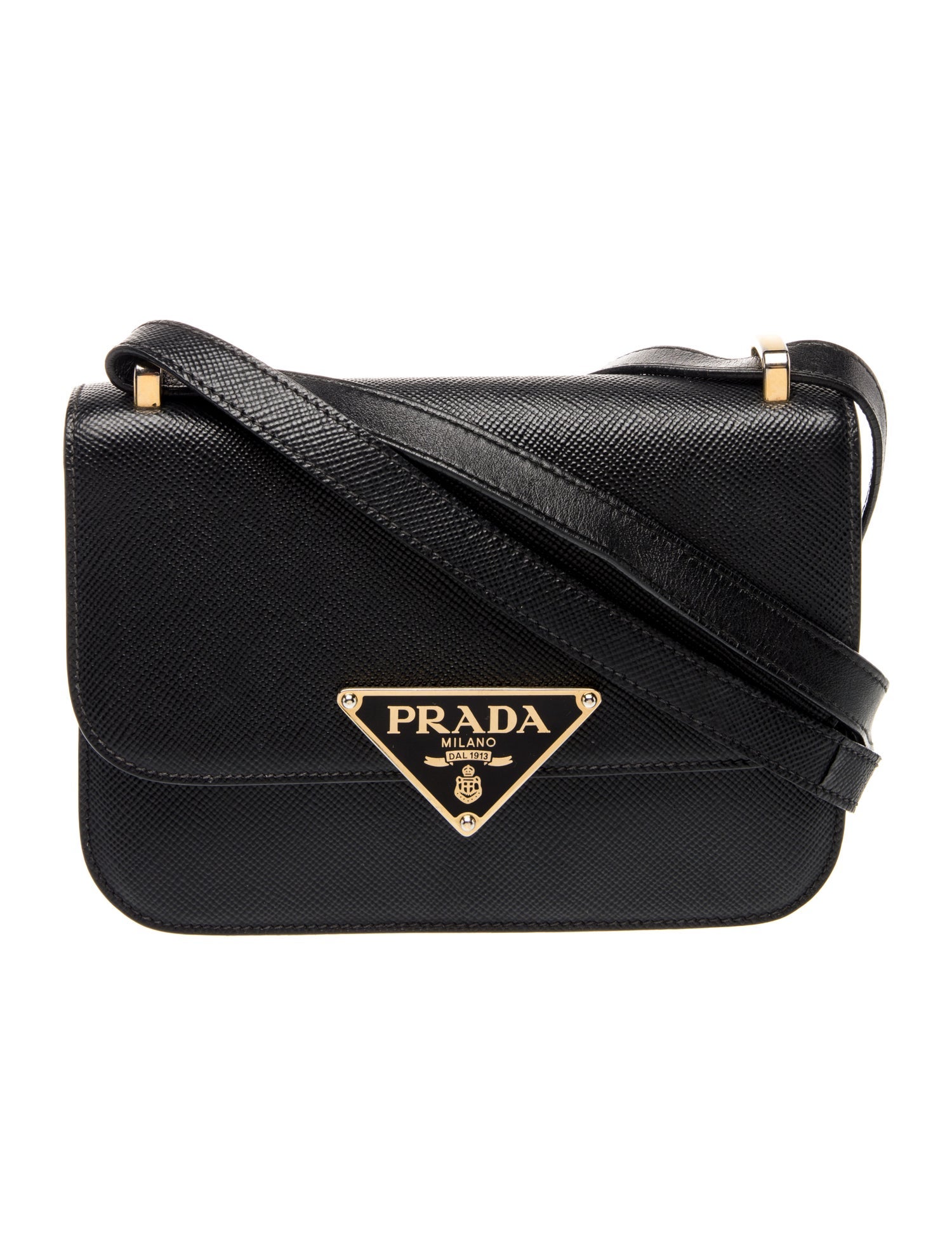 Prada Saffiano Leather Embleme Crossbody Bag