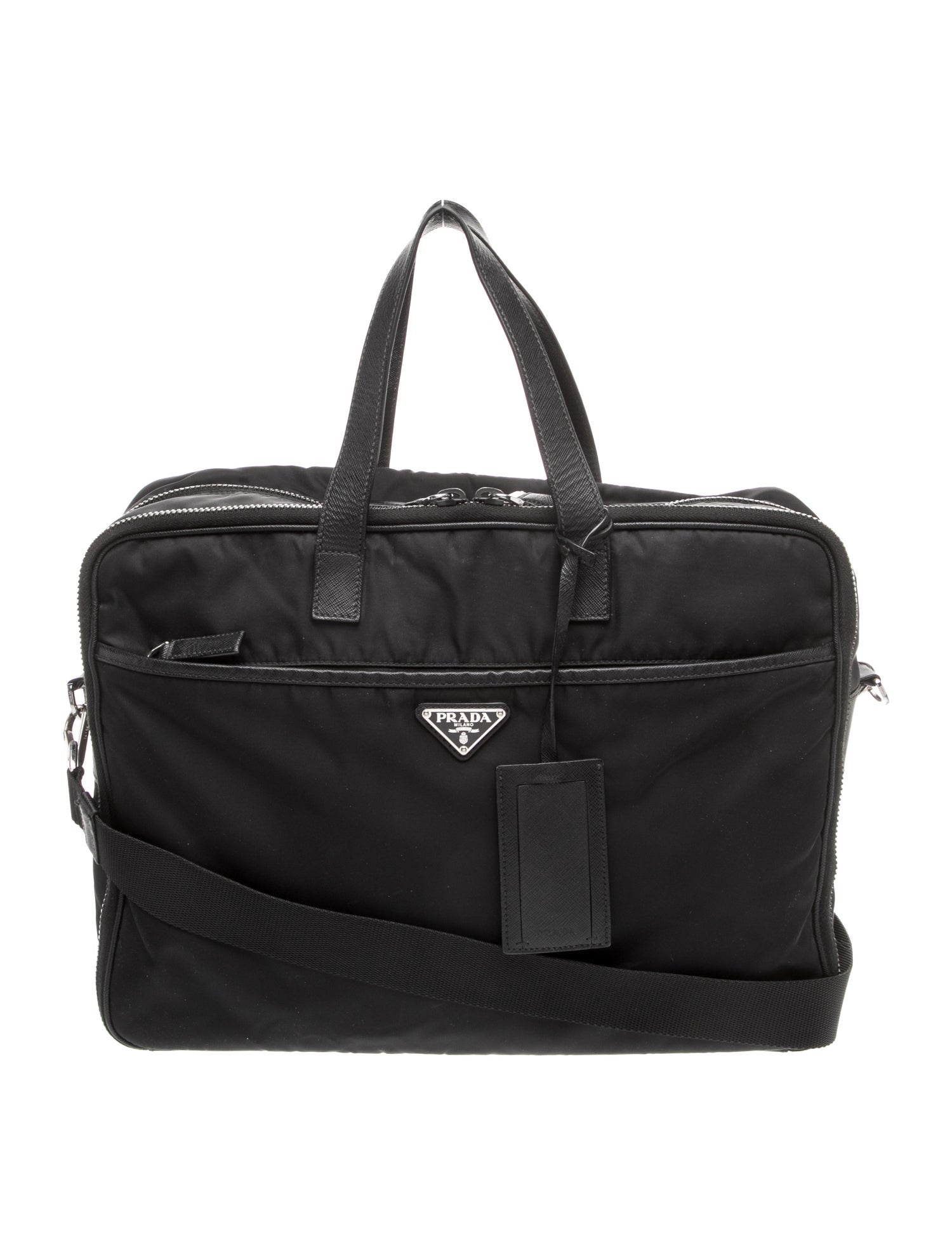 Prada Enameled Metal Triangle Briefcase