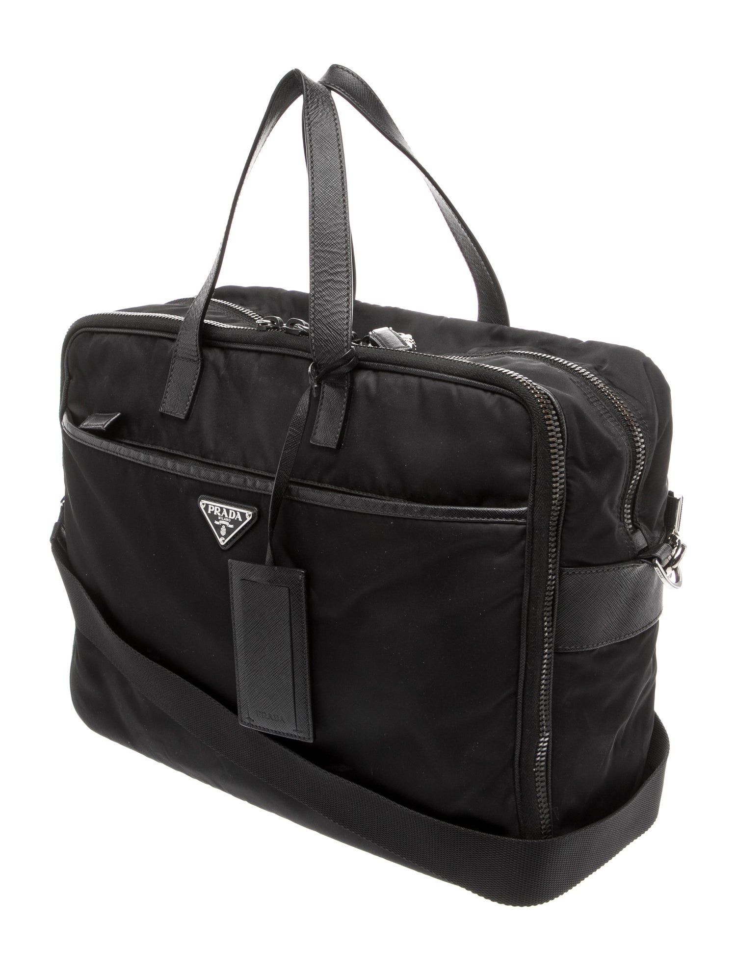 Prada Enameled Metal Triangle Briefcase