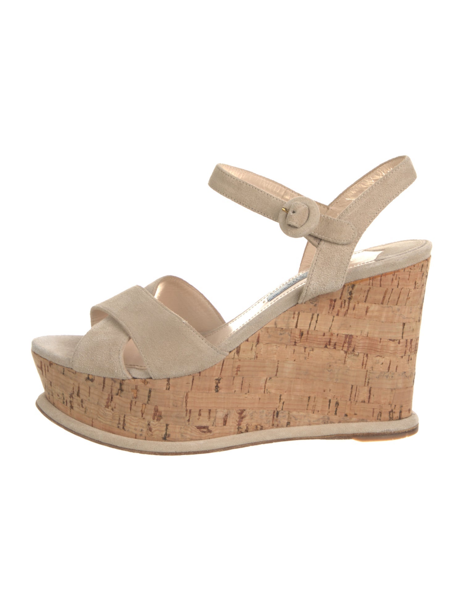 Prada Suede Colorblock Pattern Slingback Sandals