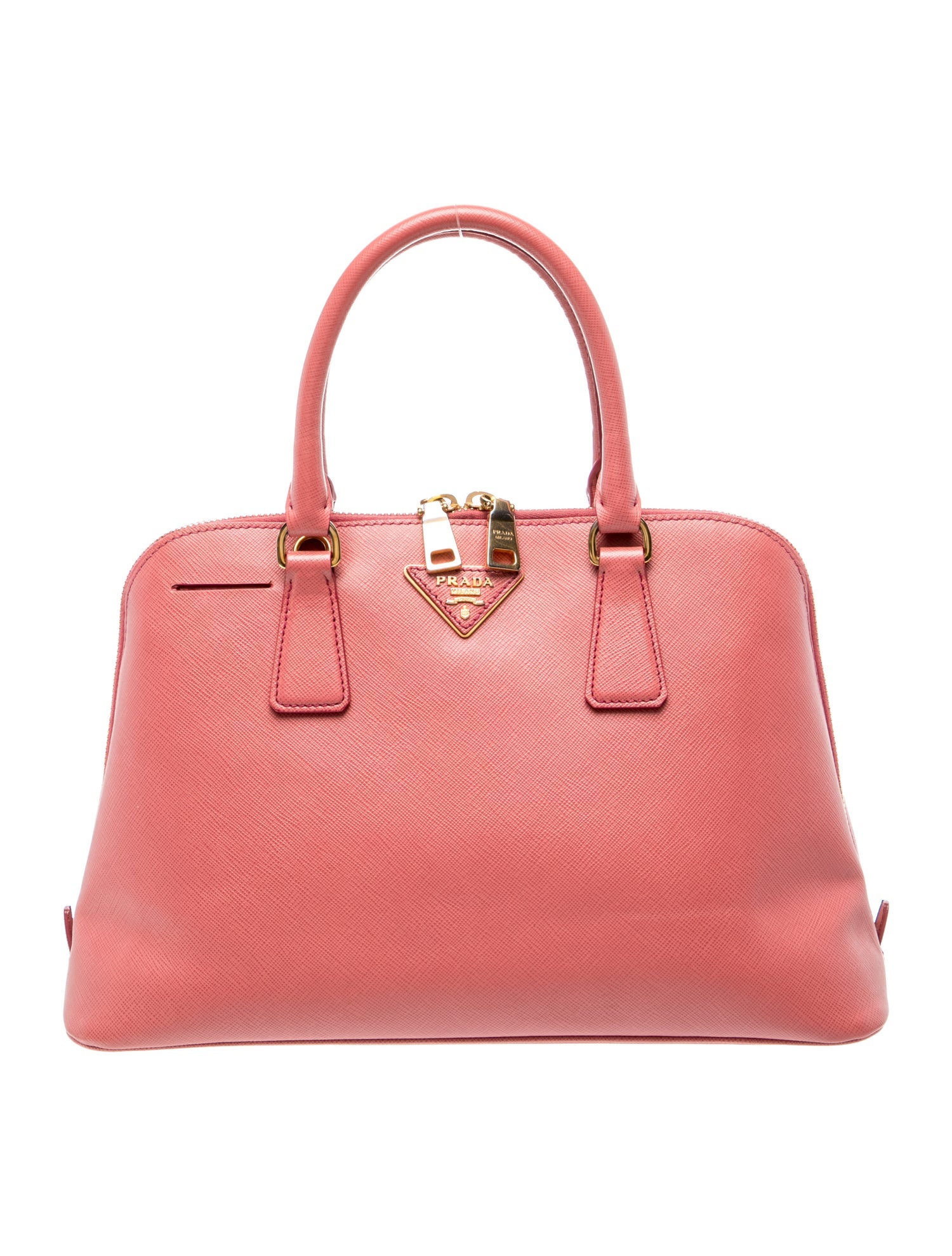 Prada Enameled Metal Triangle Promenade Medium