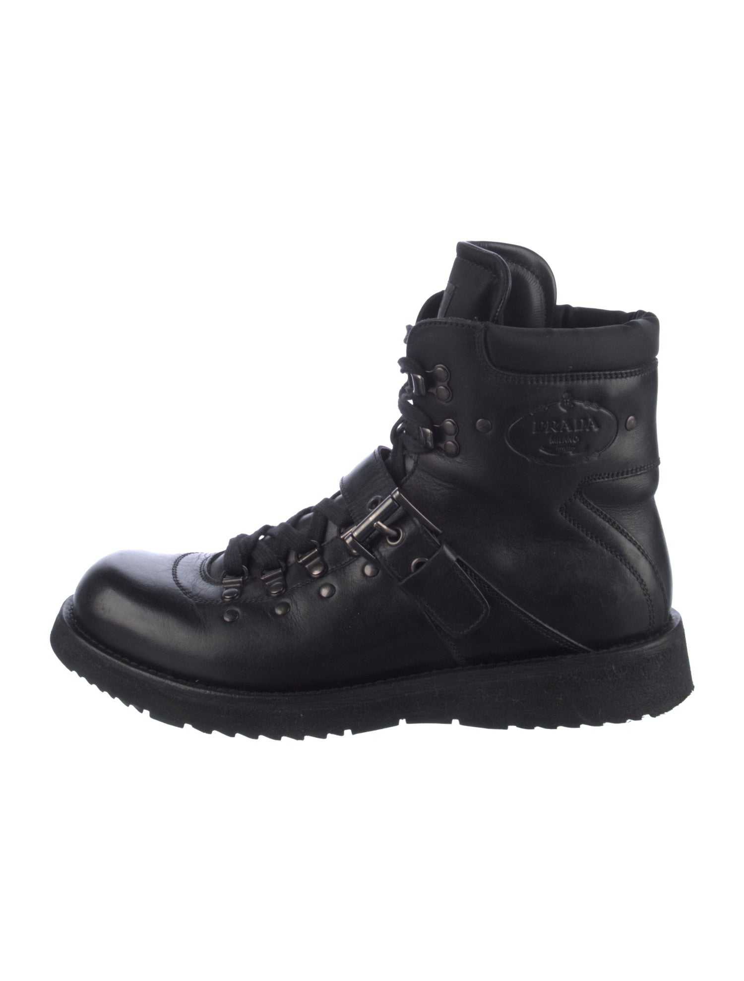 Prada Leather Hiking Boots