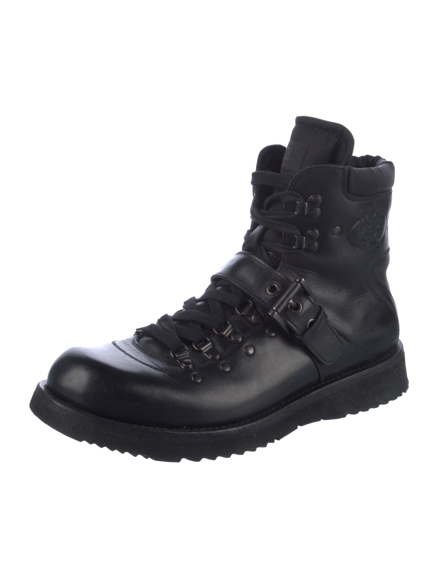Prada Leather Hiking Boots