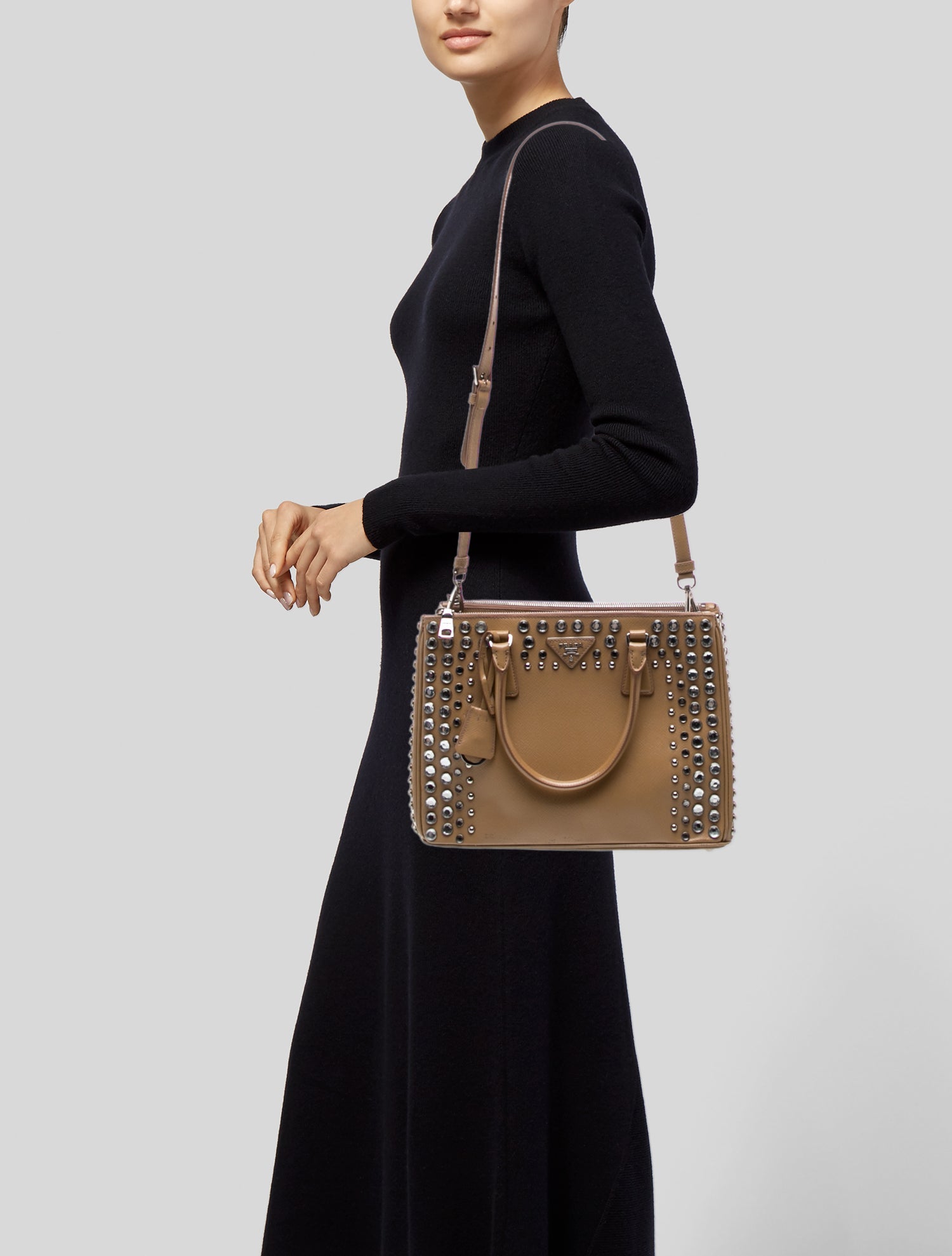 Prada Saffiano Vernice Leather Galleria Double Zip Medium