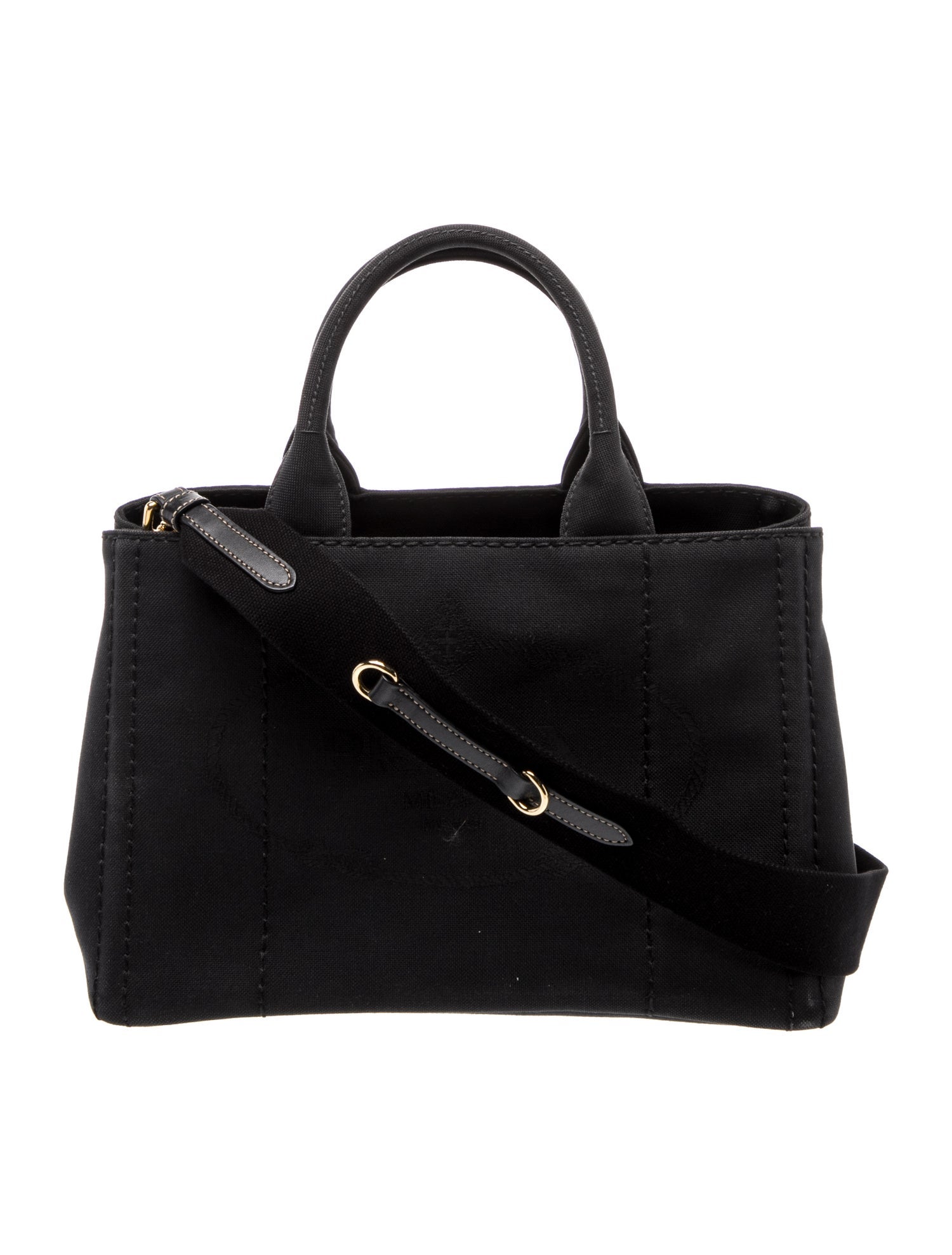 Prada Enameled Metal Triangle Top Handle Bag