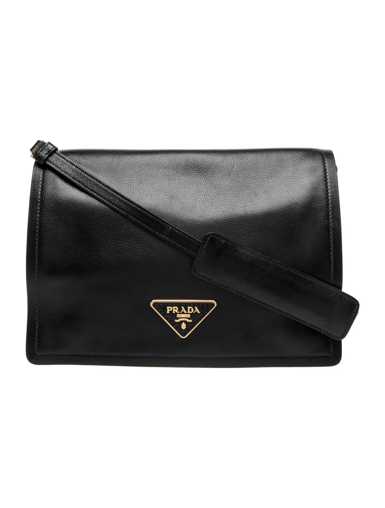 Prada Enameled Metal Triangle Metal