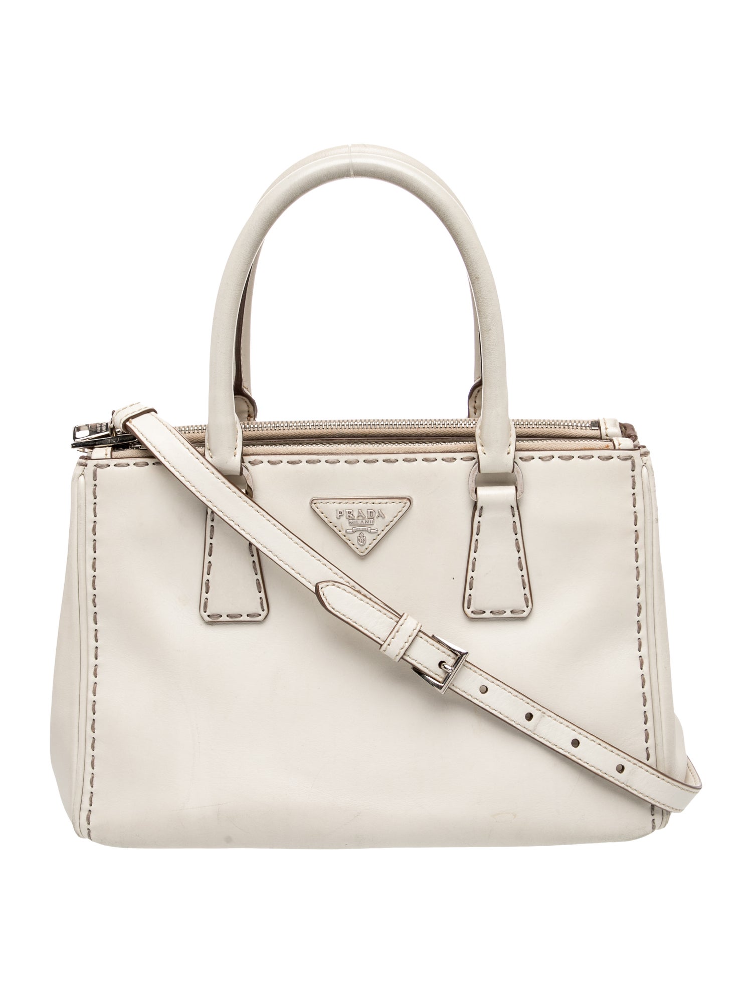Prada Saffiano Leather Galleria Double Zip Small