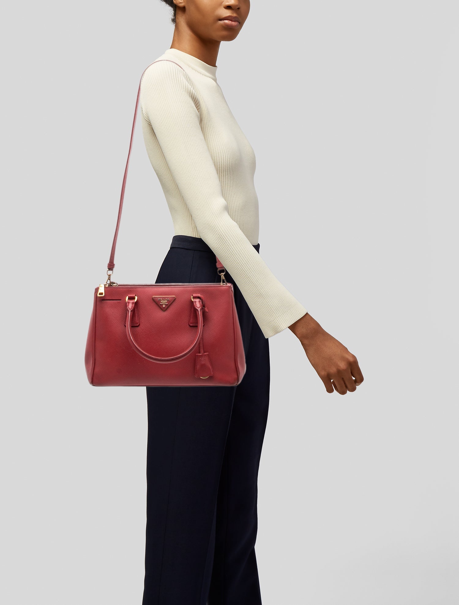 Prada Saffiano Leather Galleria Double Zip Medium