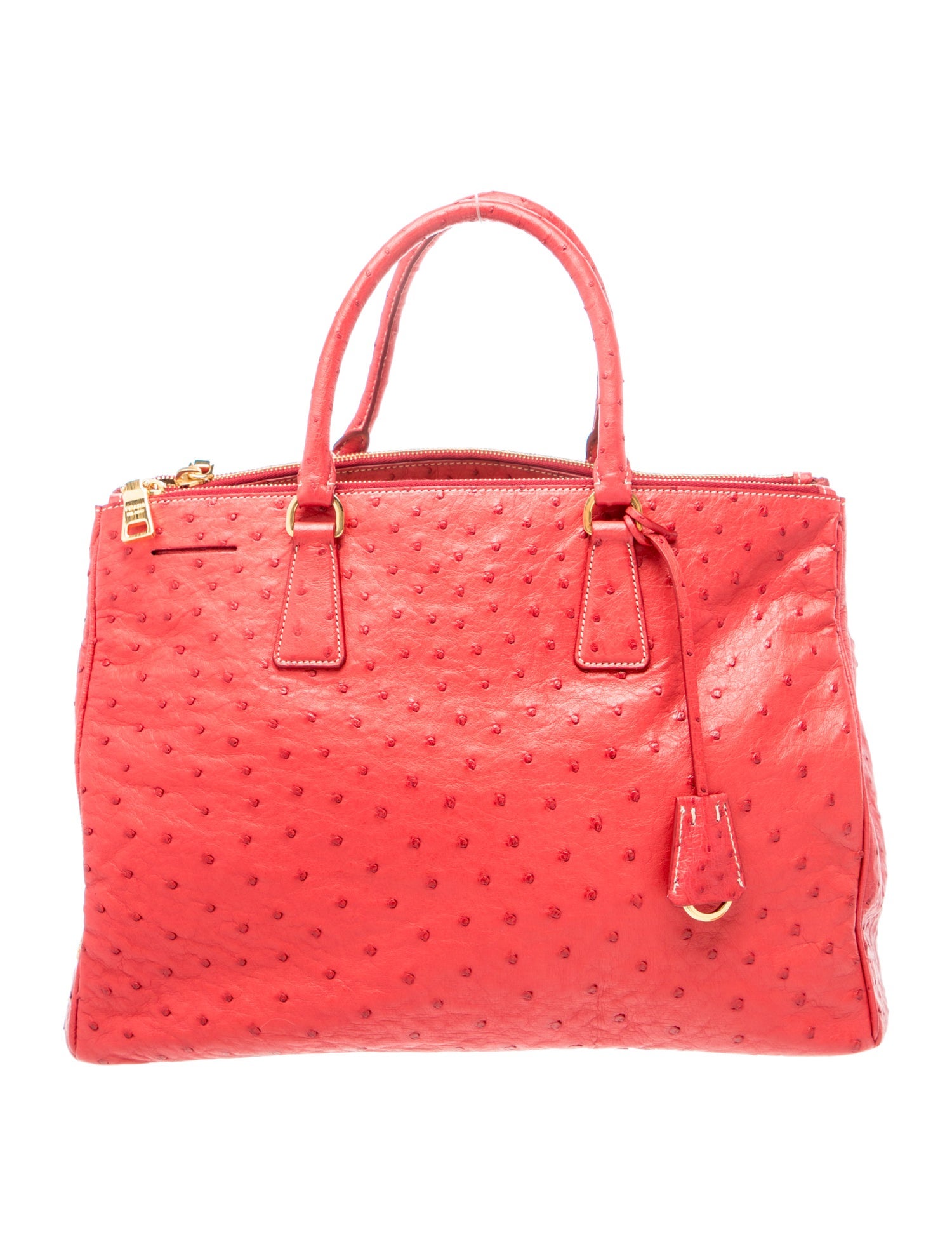 Prada Struzzo Galleria Double Zip