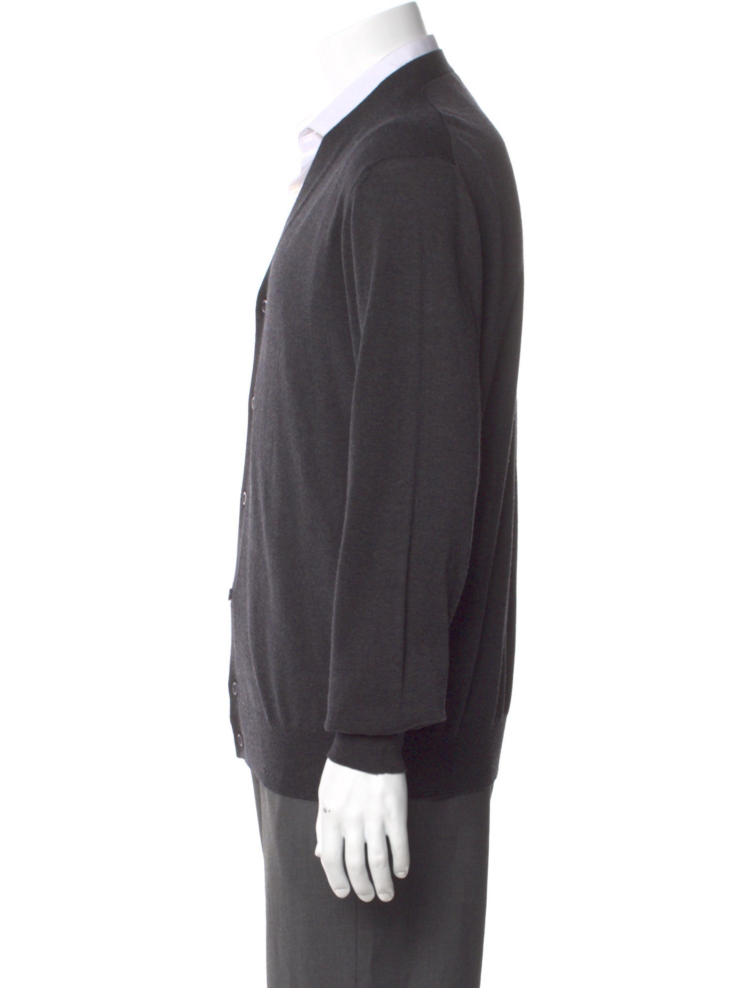 Prada Virgin Wool V-Neck Cardigan