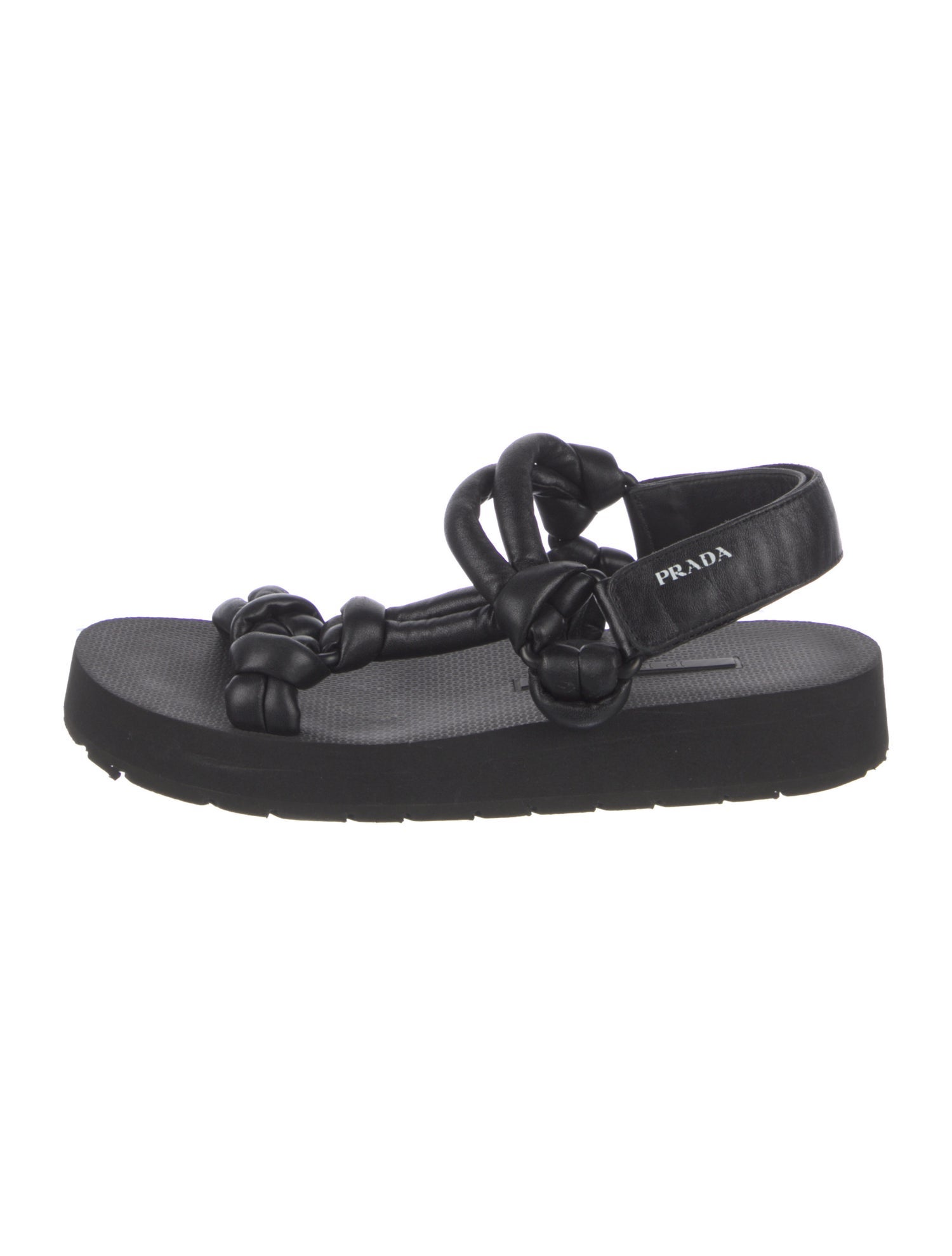 Prada Sport Leather Slingback Sandals