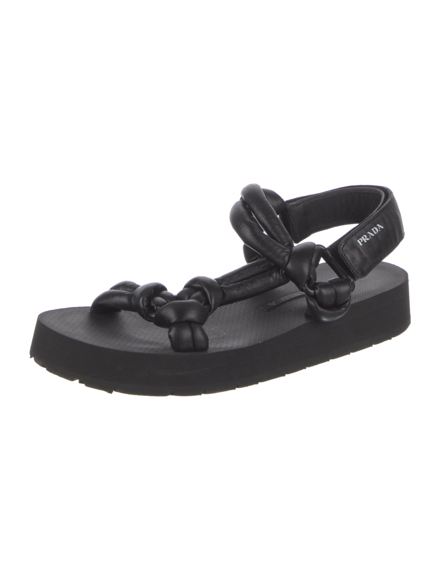 Prada Sport Leather Slingback Sandals