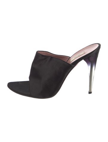 Pre-owned Prada Satin Slides In Black